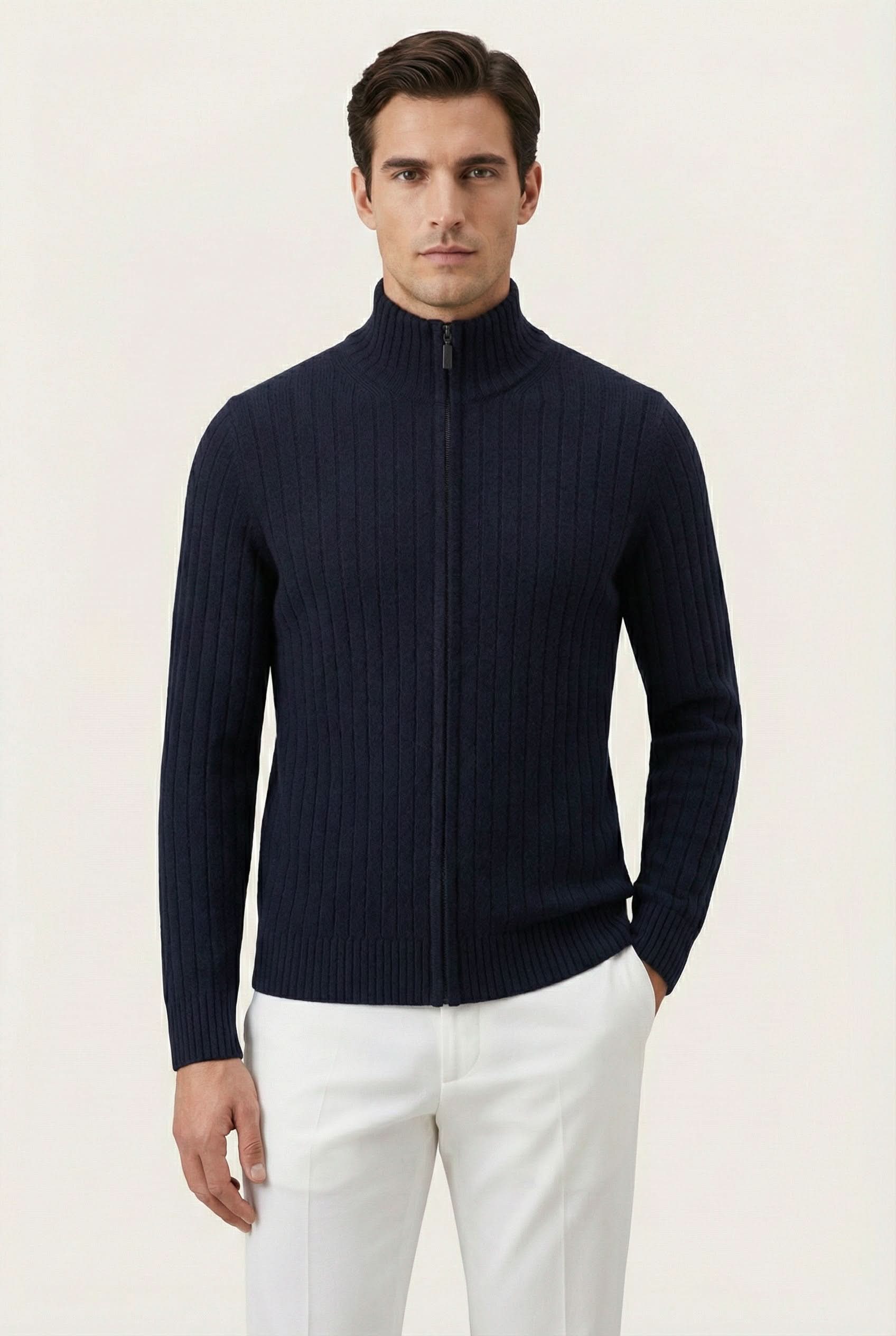 Léon Navy Rib Vest