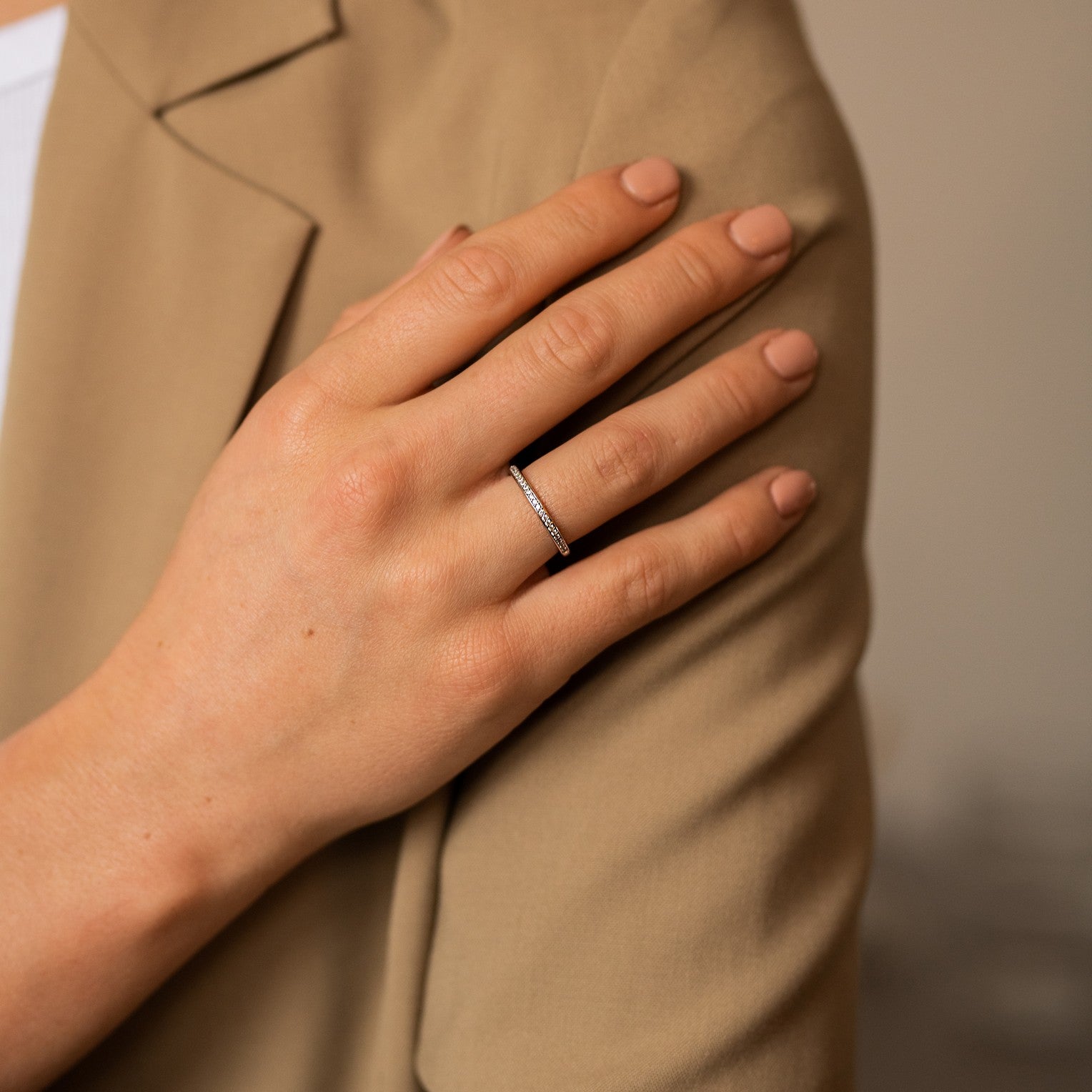 Thin Cubic Zirconia Ring