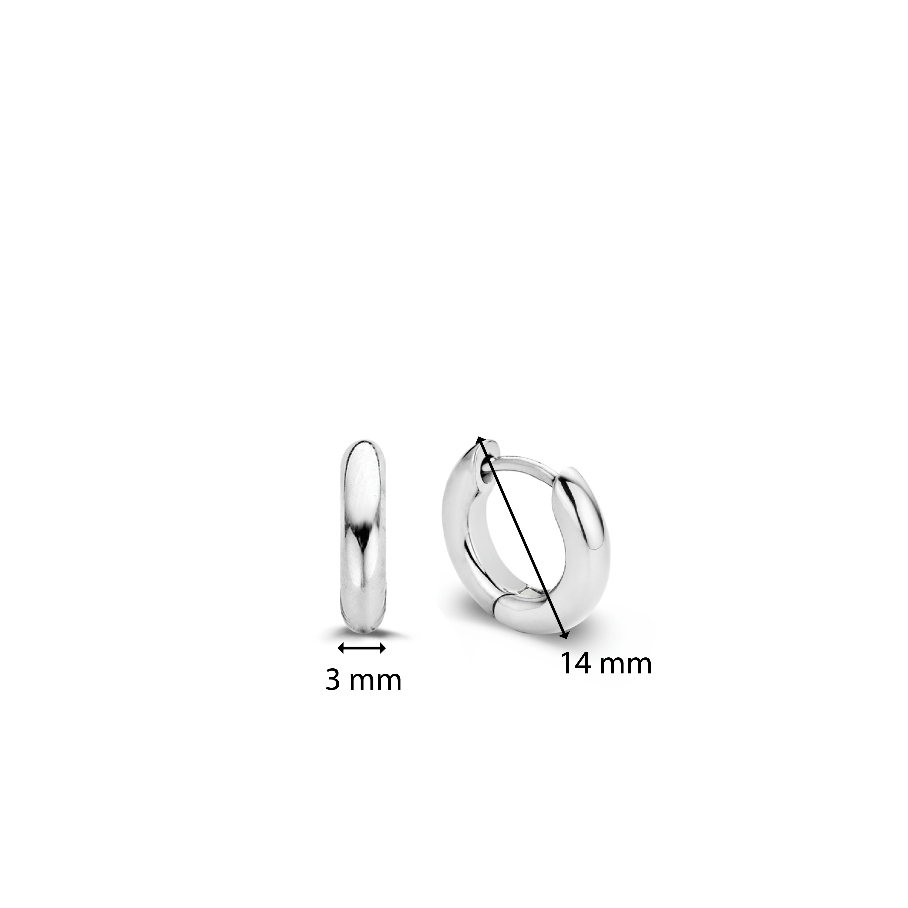 Classic Small Sterling Silver Hoop Earrings 14mm