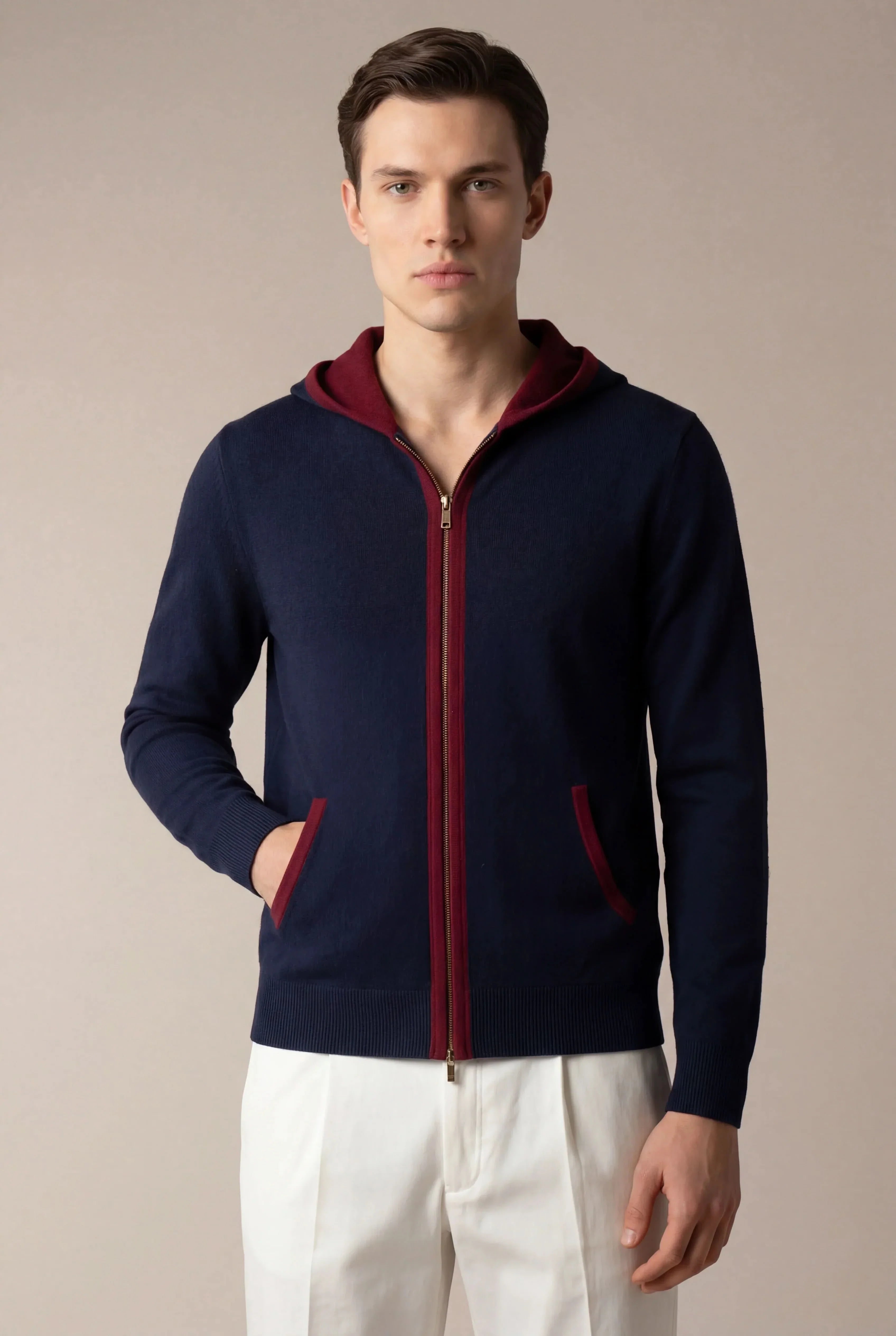 Santoni Extrafine Hoodie Navy