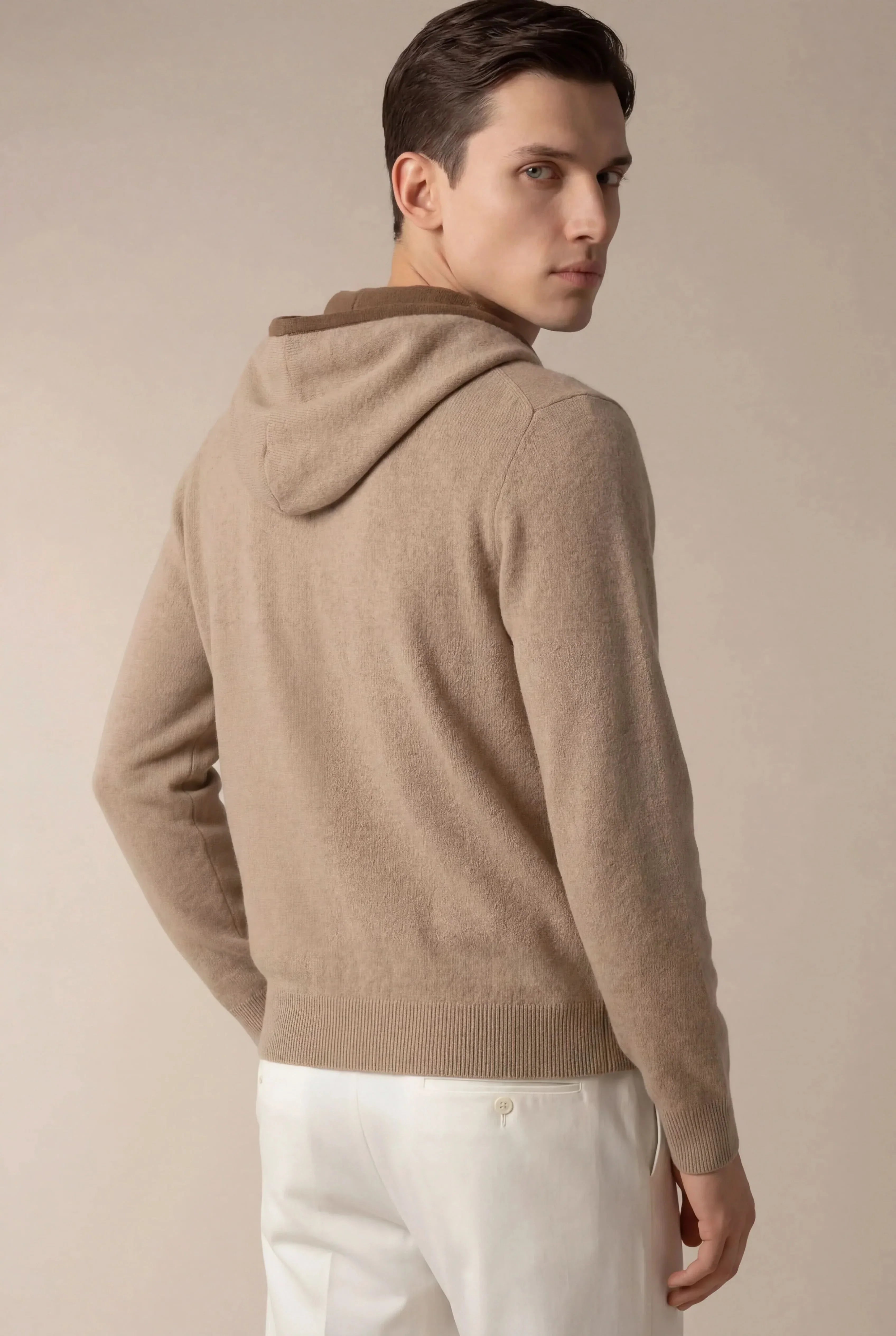 Santoni Extrafine Hoodie Cream