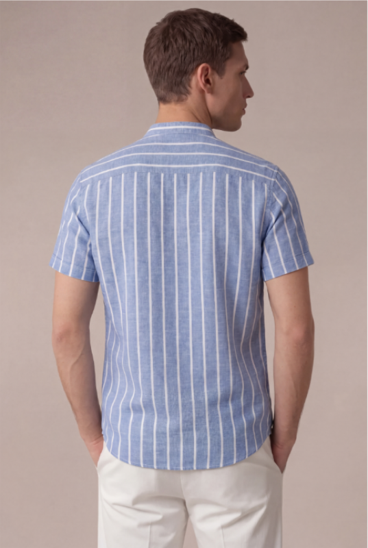 Levanto Striped Linen Shirt Blue