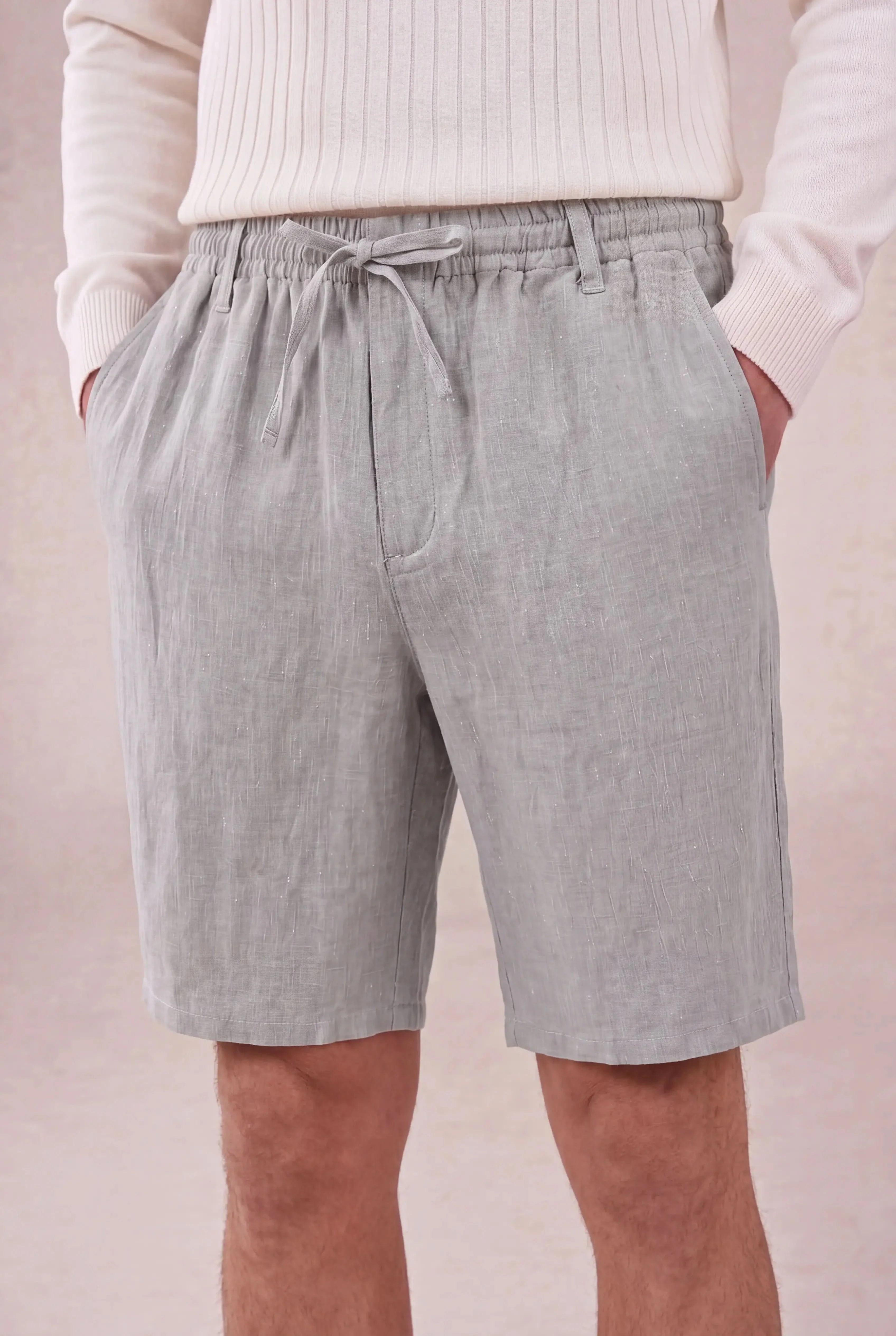 Calvaro Linen Shorts Gray