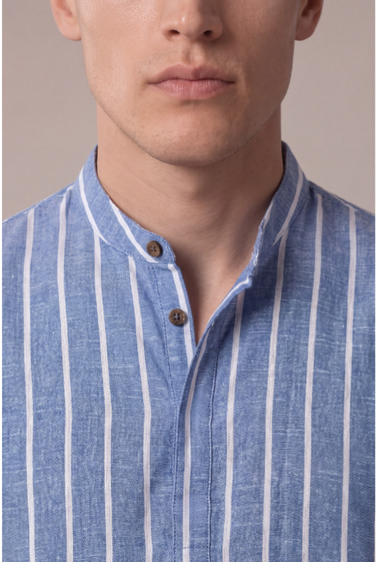 Levanto Striped Linen Shirt Blue