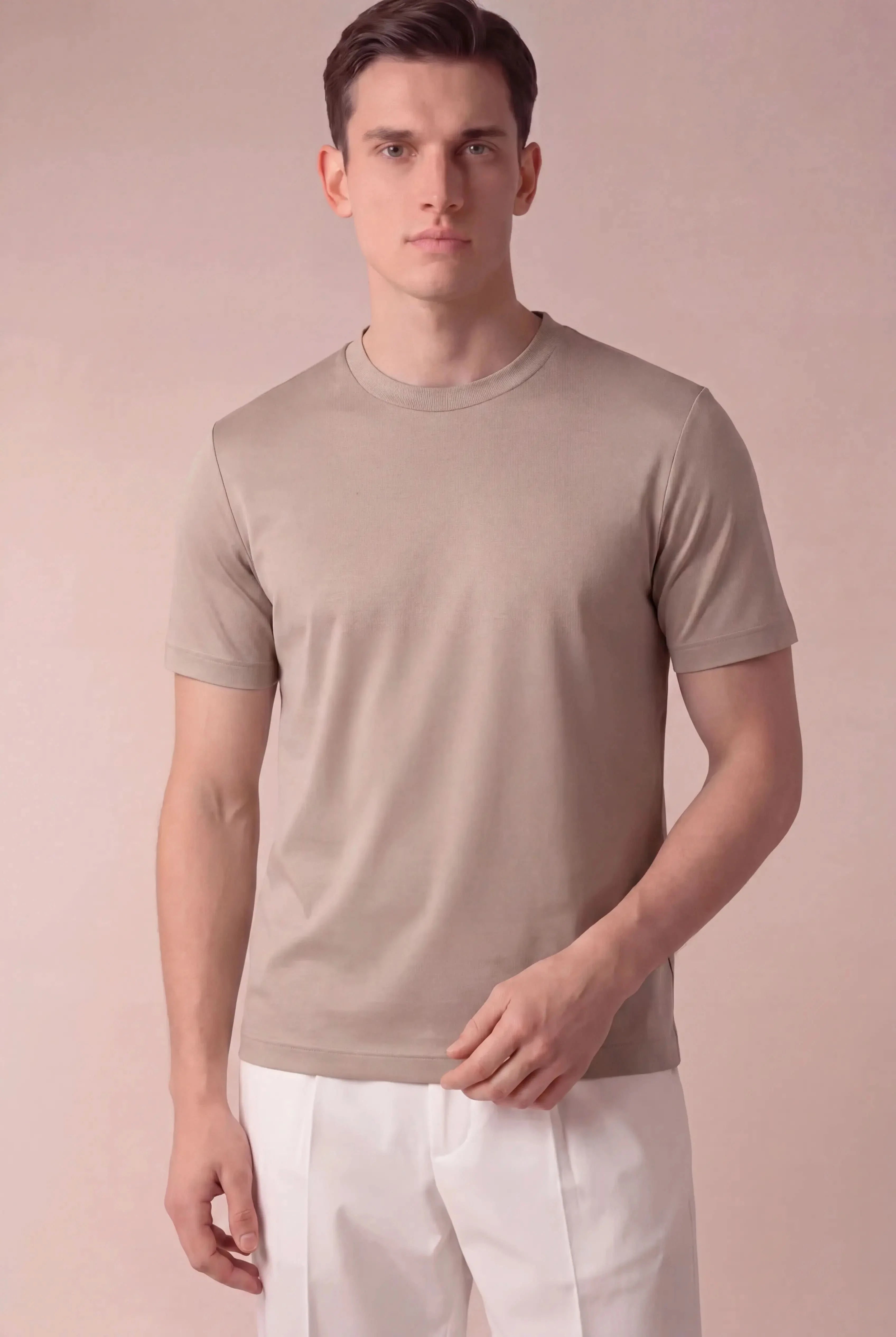 Delvino Cotton Tee Beige
