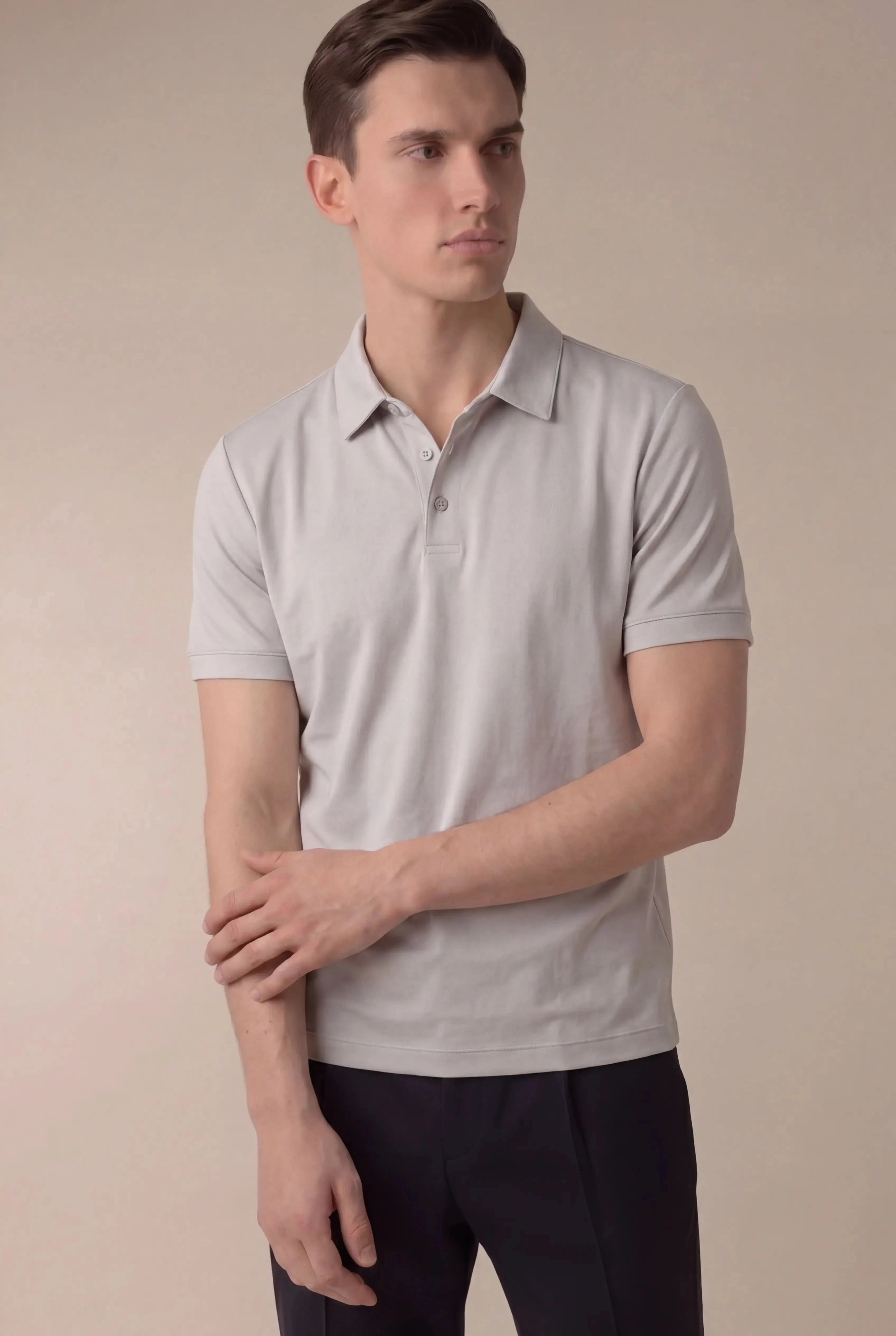 Alvino Cotton Polo Grey