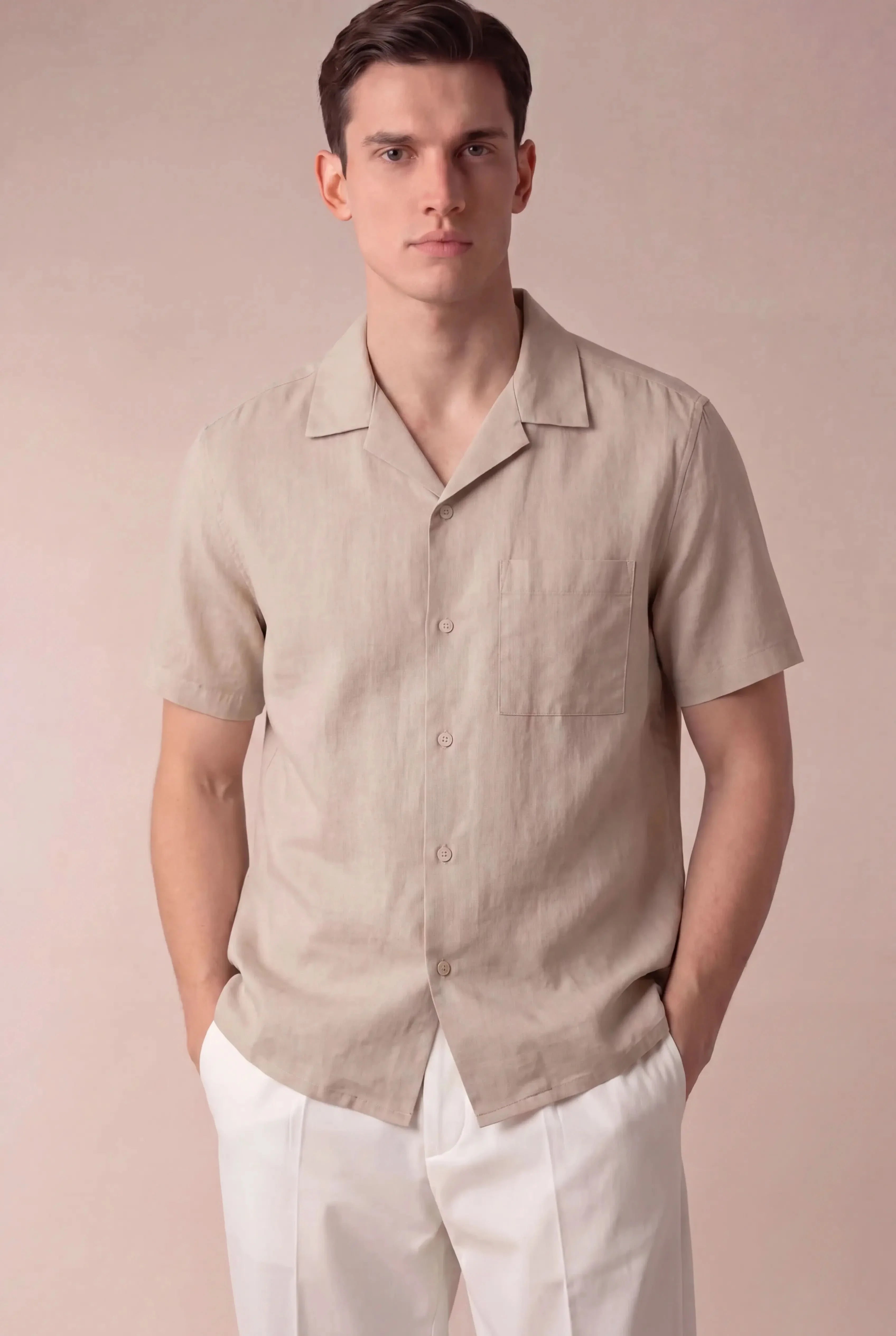 Bianco Linen Shirt Beige