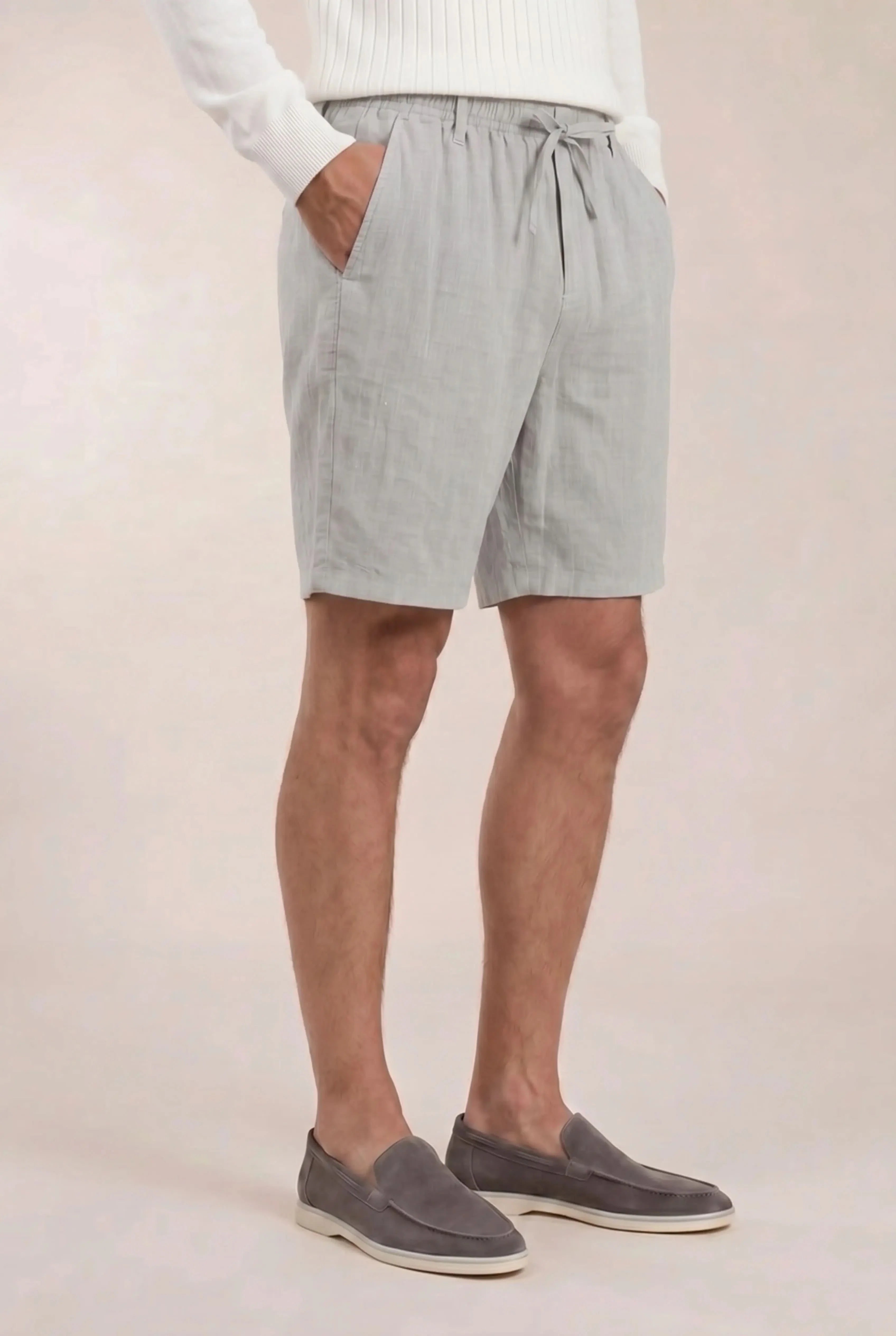 Calvaro Linen Shorts Gray