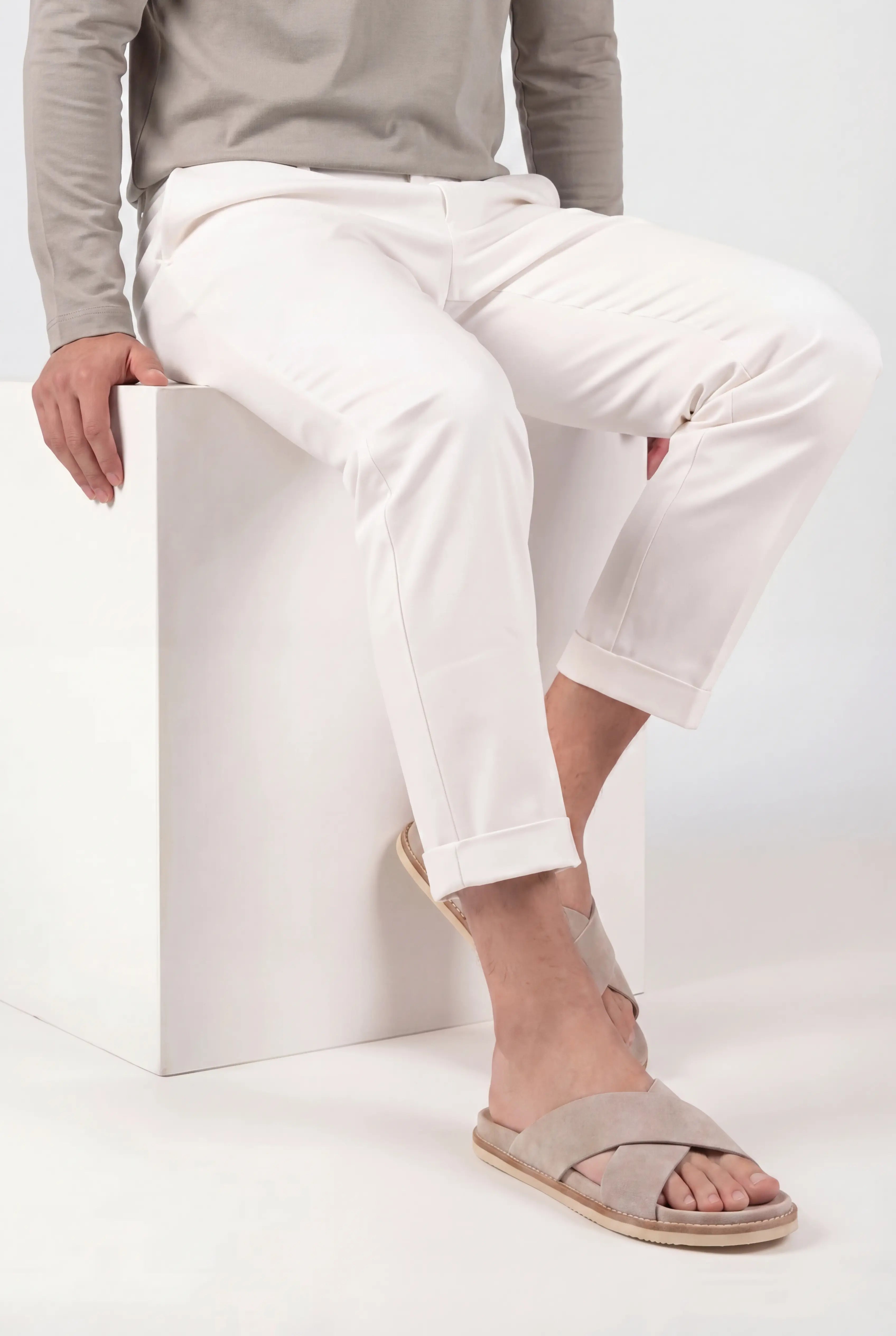 Brescaro Suède Cross Slide Beige