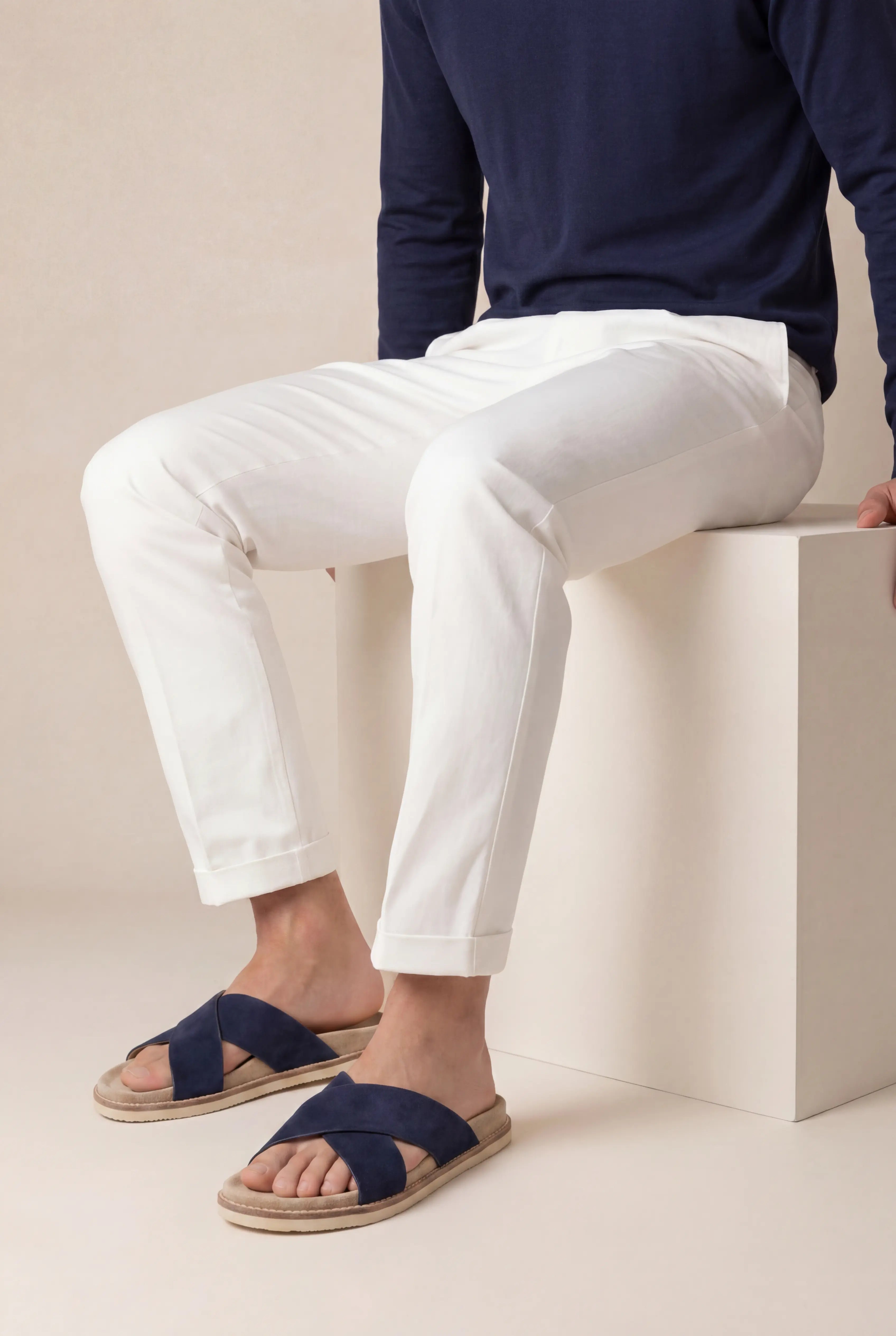 Brescaro Suède Cross Slide Navy