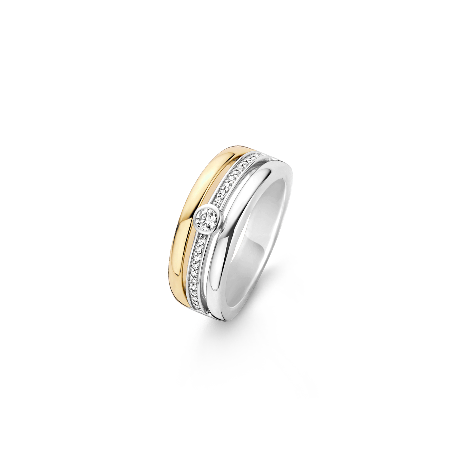 Triple Band Ring met steen