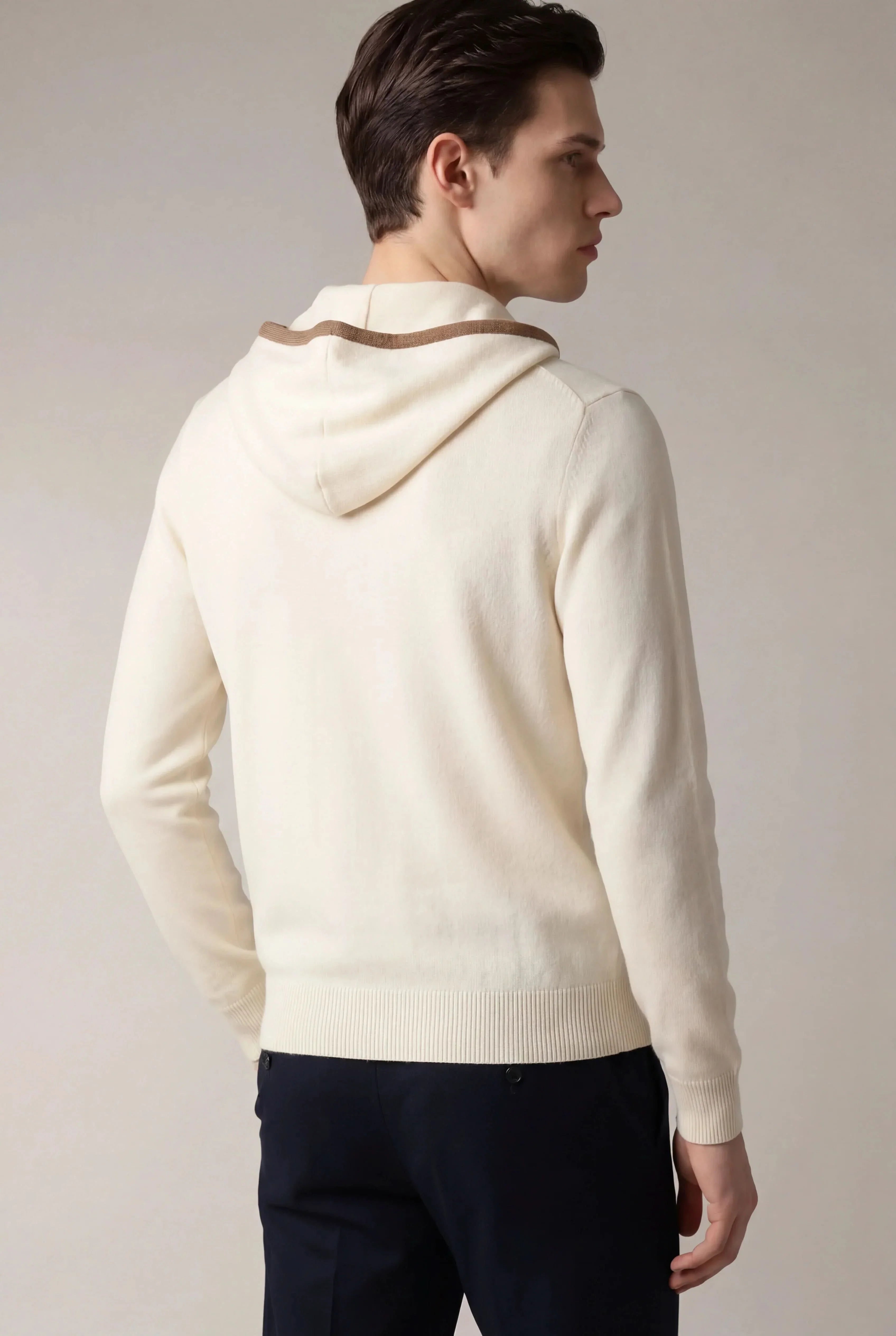 Santoni Extrafine Hoodie Cream