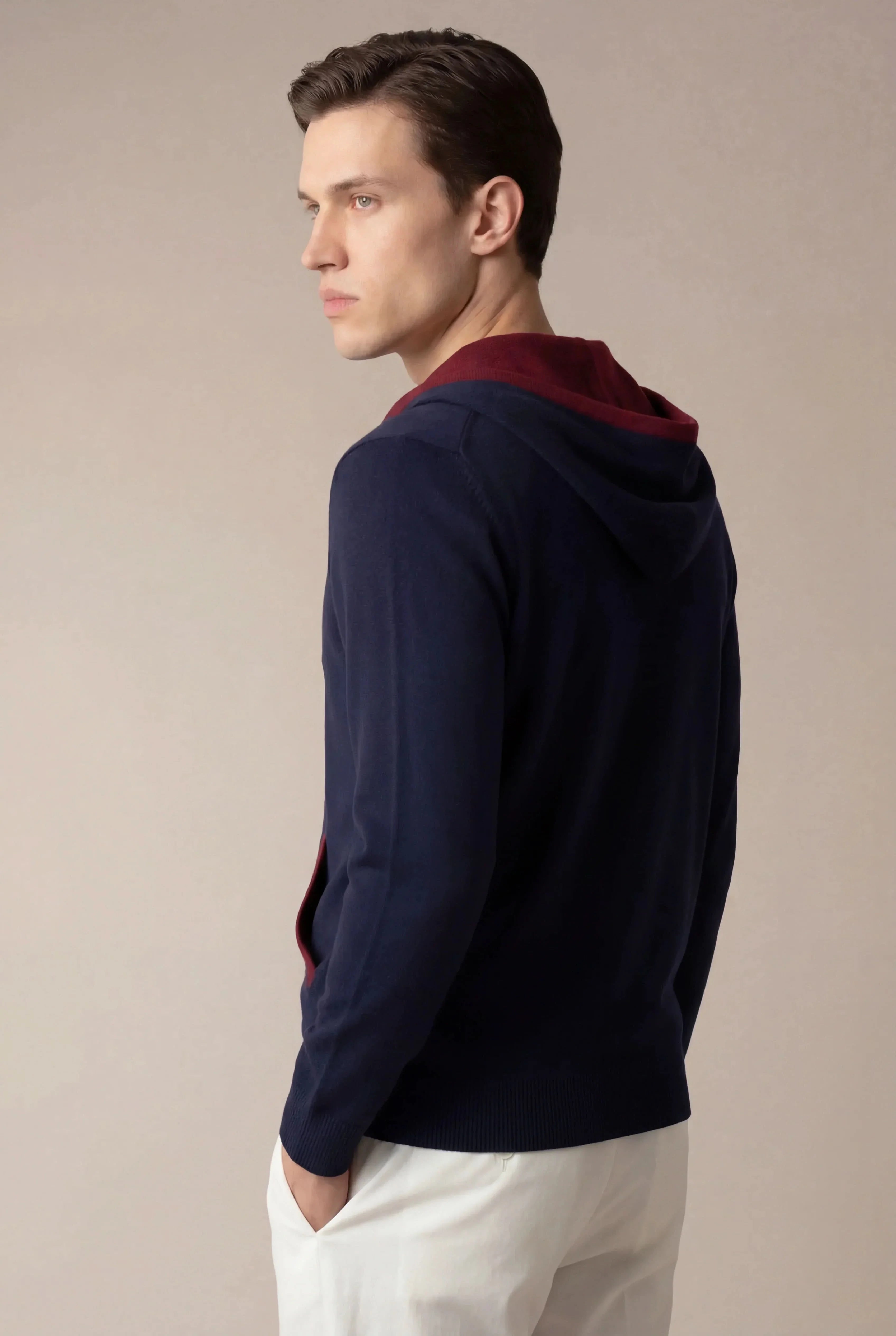 Santoni Extrafine Hoodie Navy