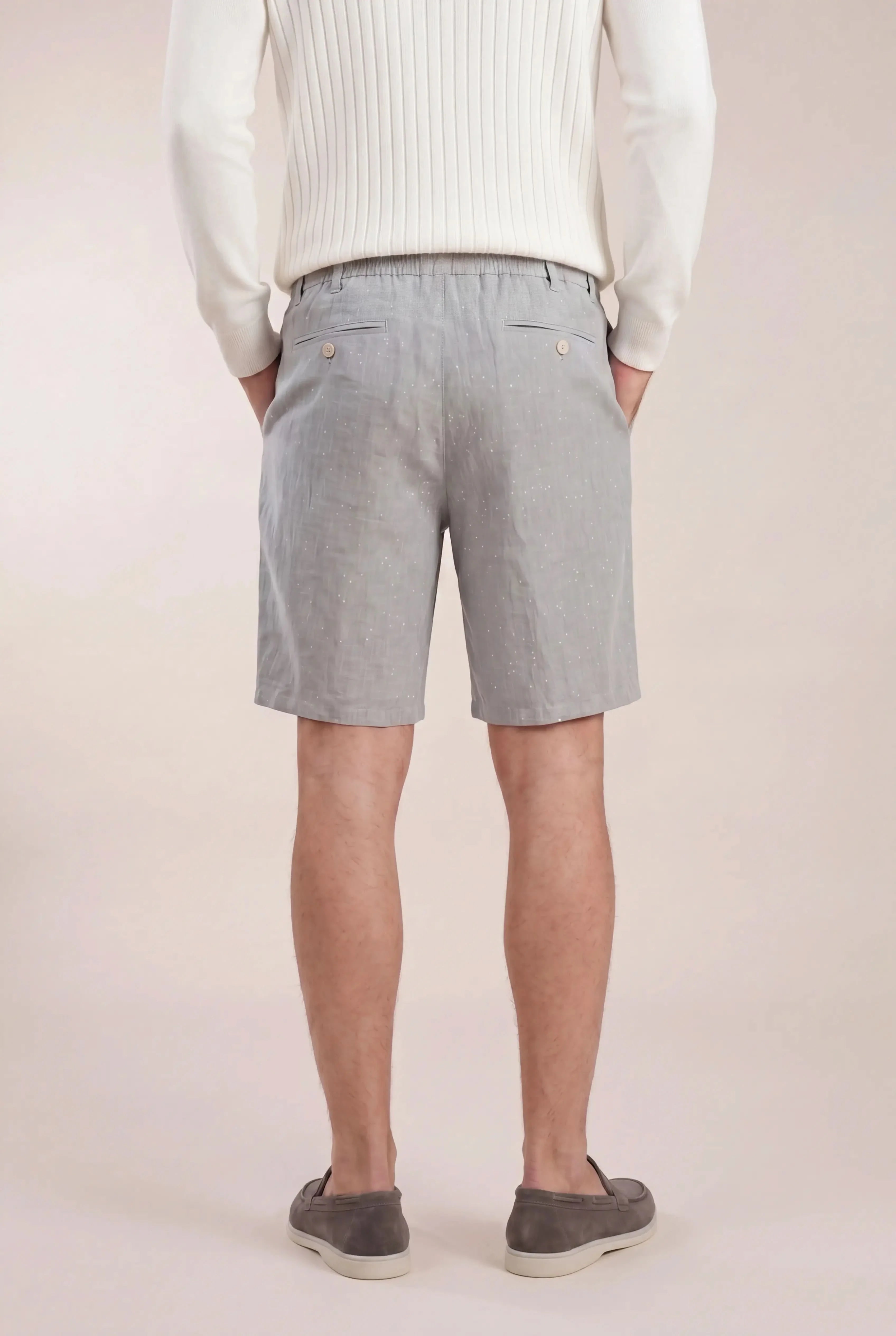 Calvaro Linen Shorts Gray