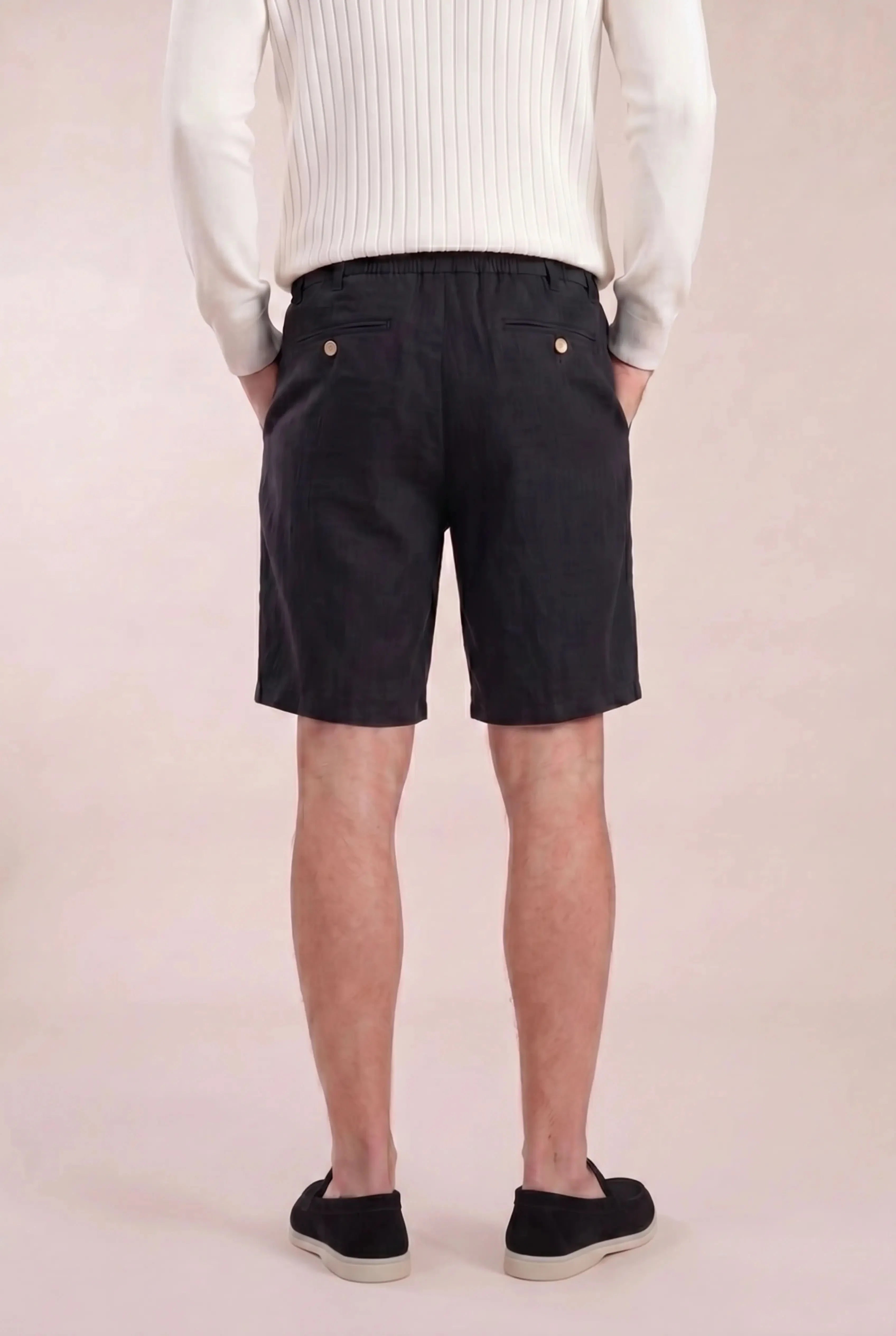 Calvaro Linen Shorts Black