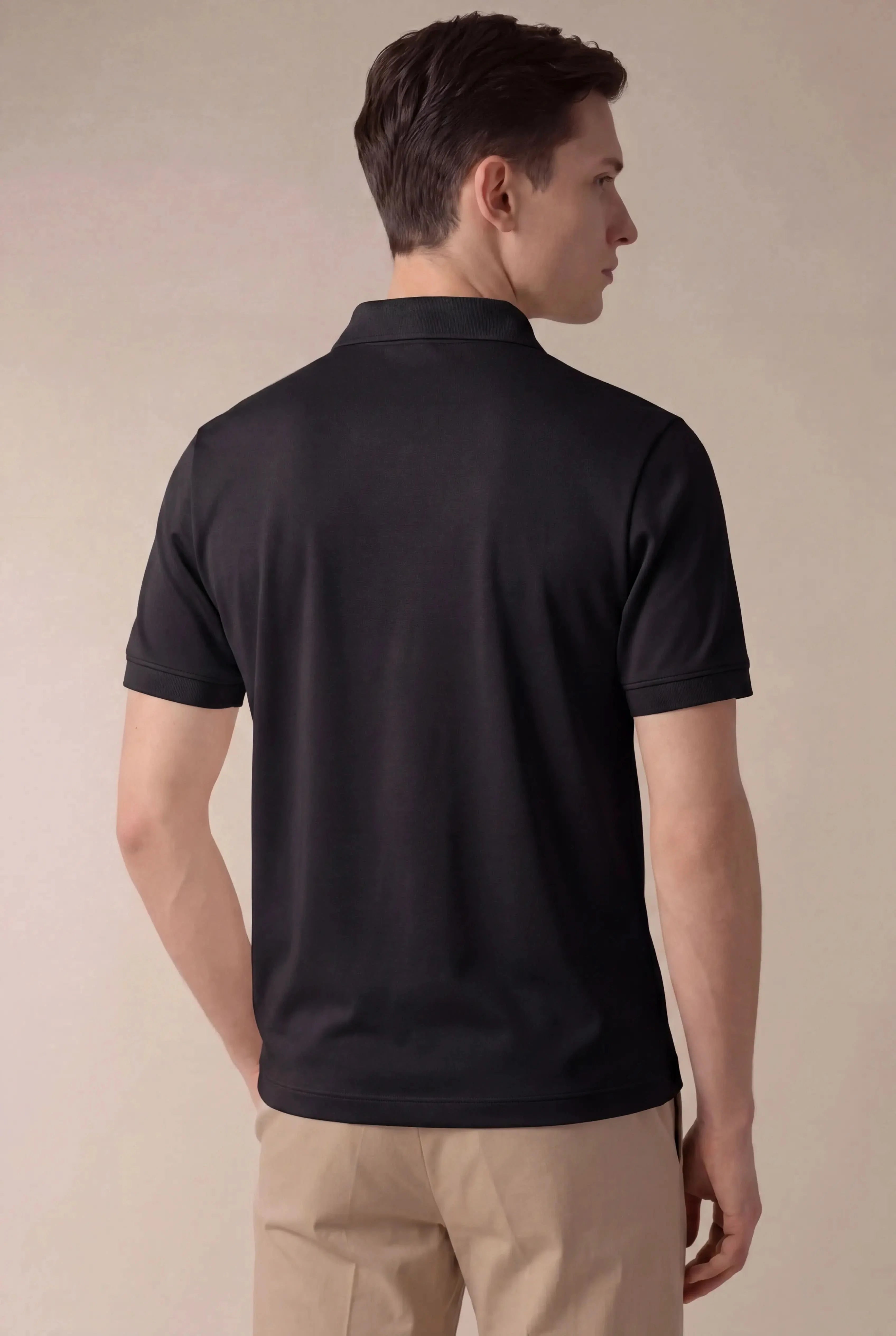 Alvino Cotton Polo Black