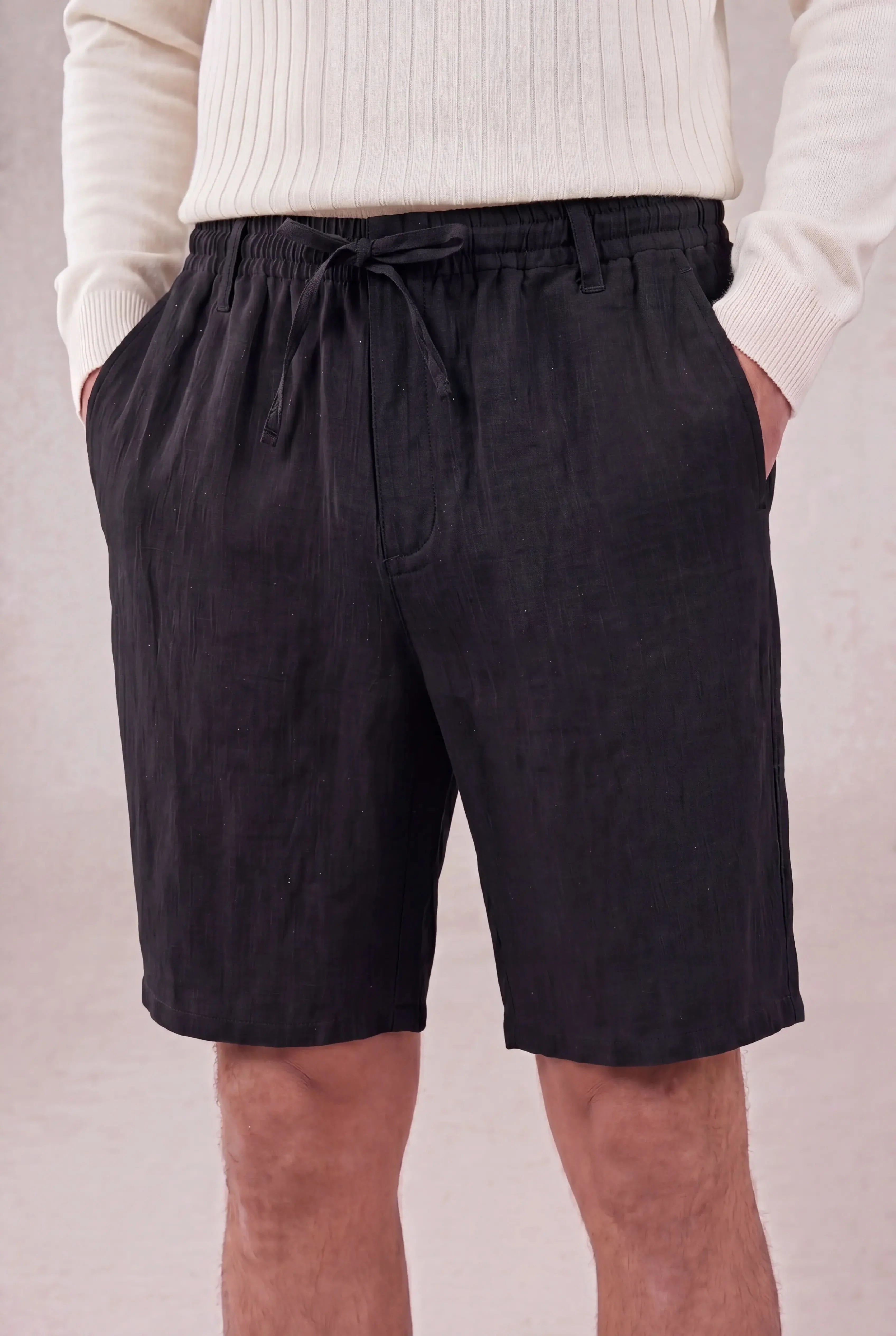 Calvaro Linen Shorts Black