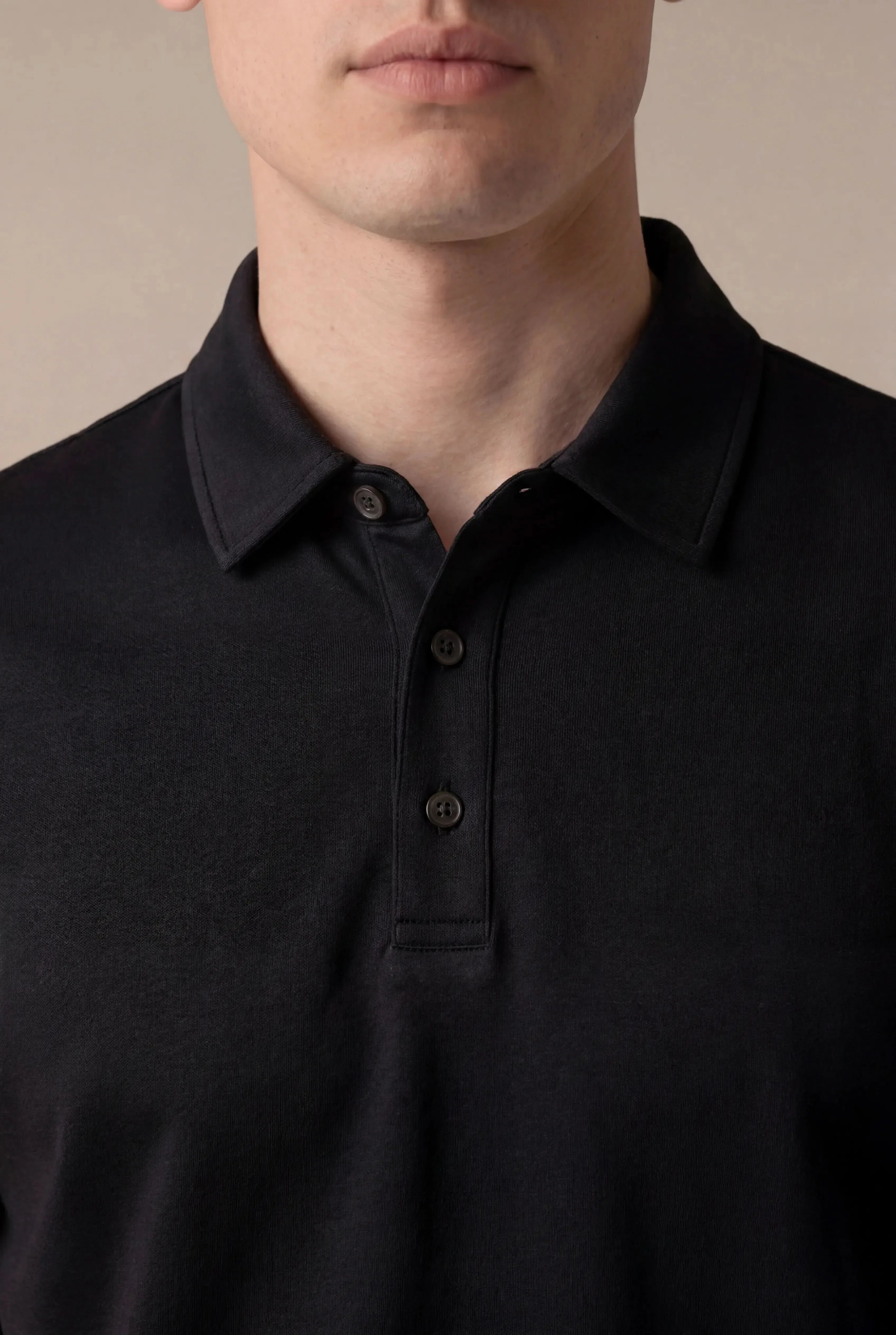 Alvino Cotton Polo Black