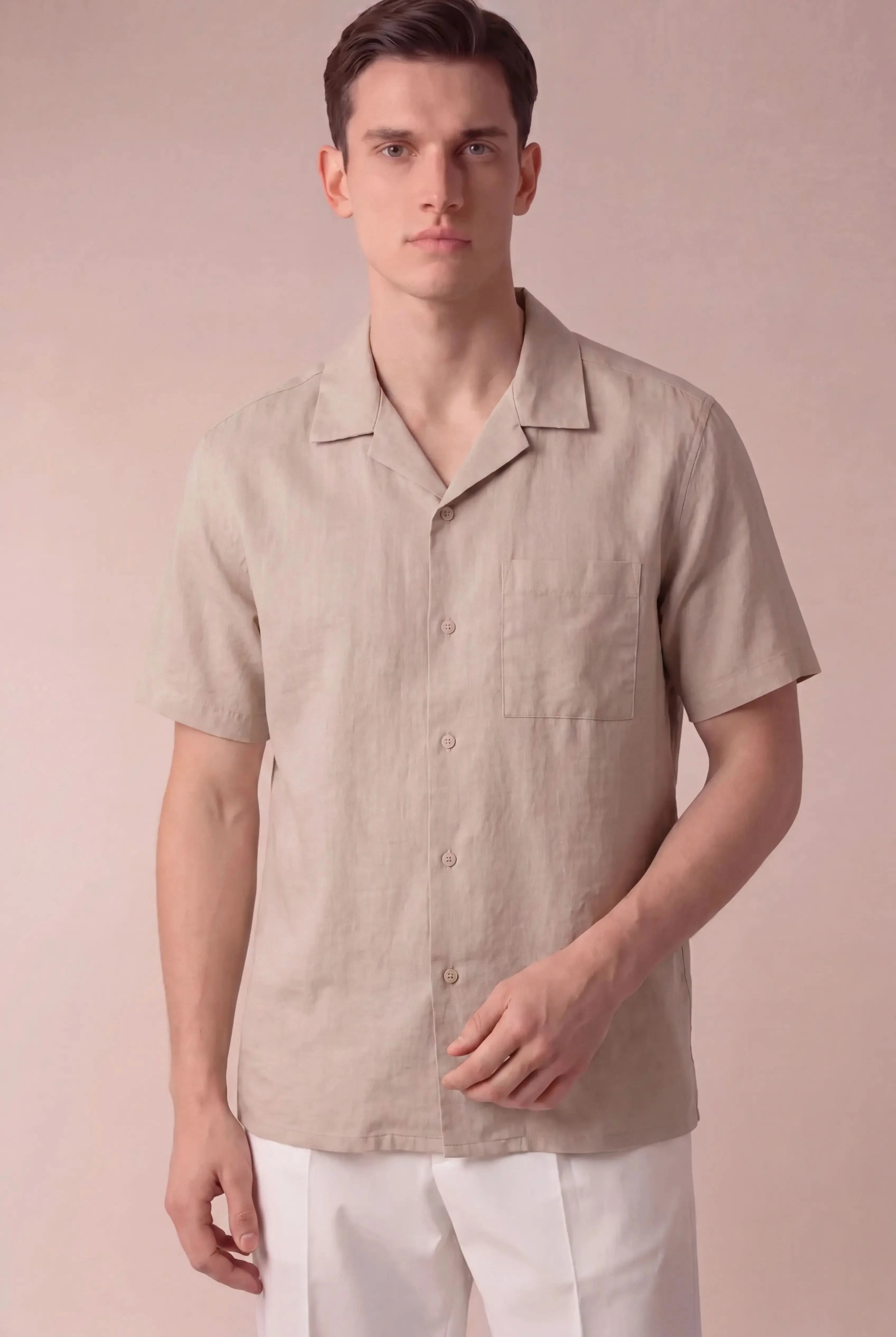 Bianco Linen Shirt Beige
