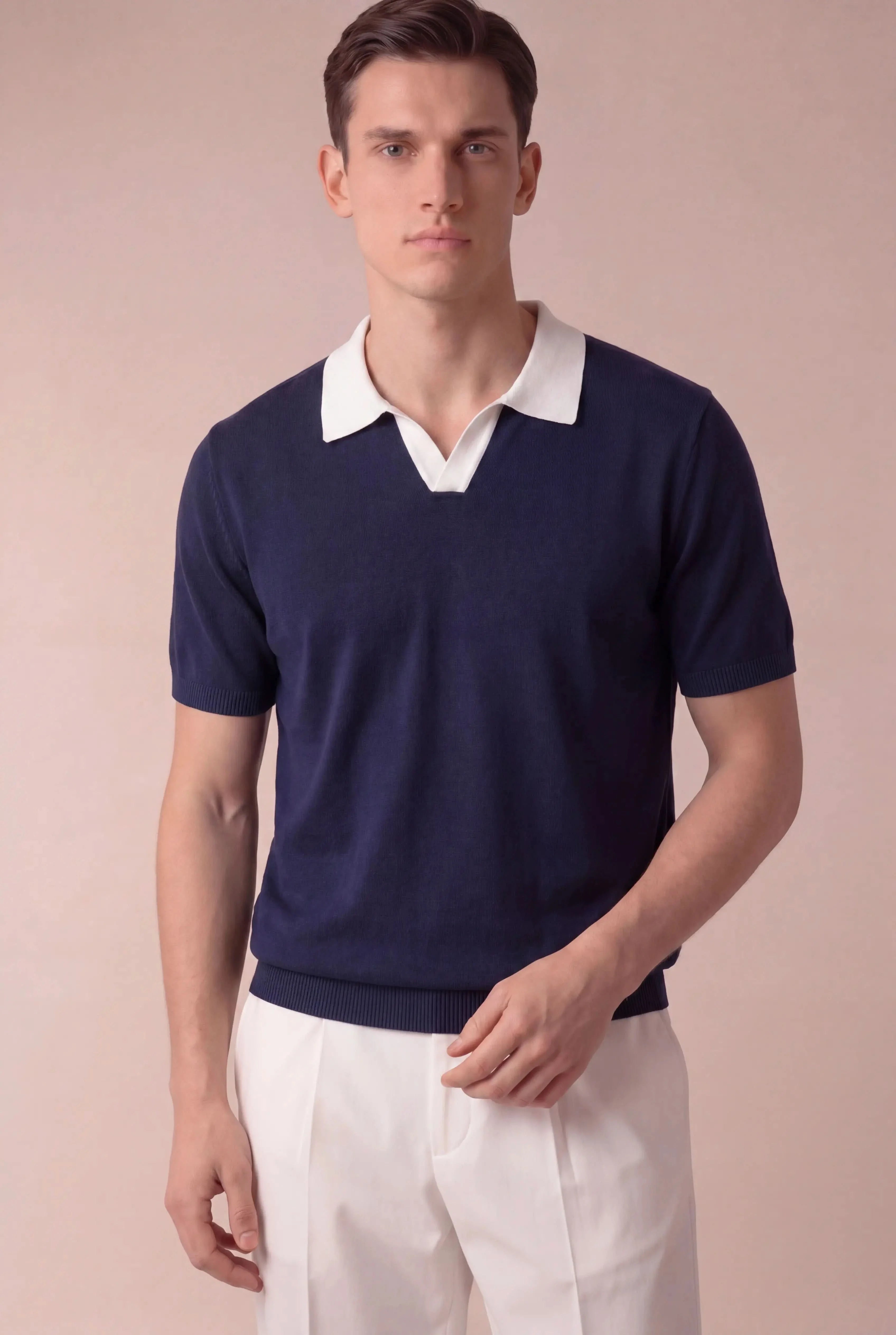 Navaro Knit Polo Navy