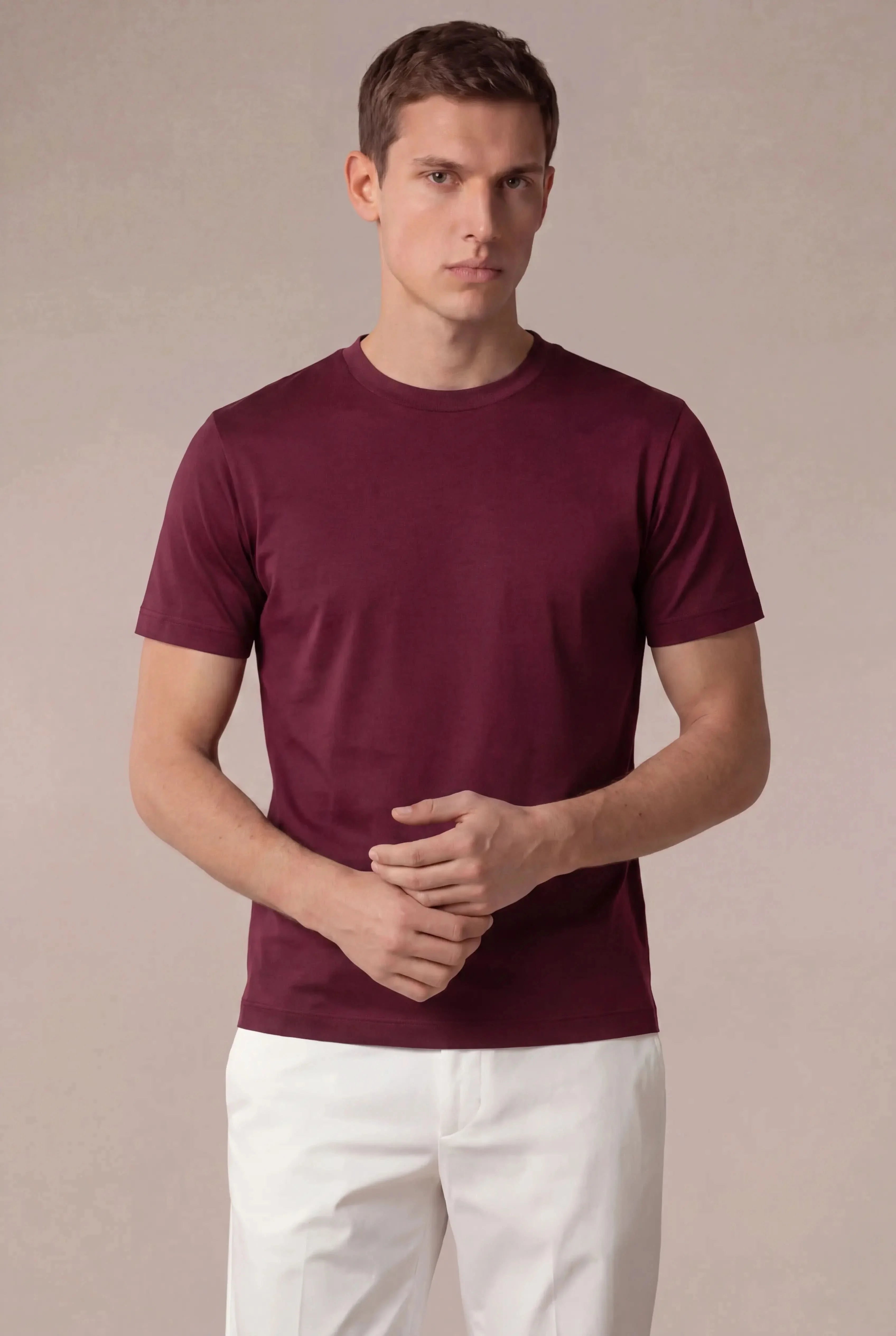 Borgino Cotton Tee Burgundy