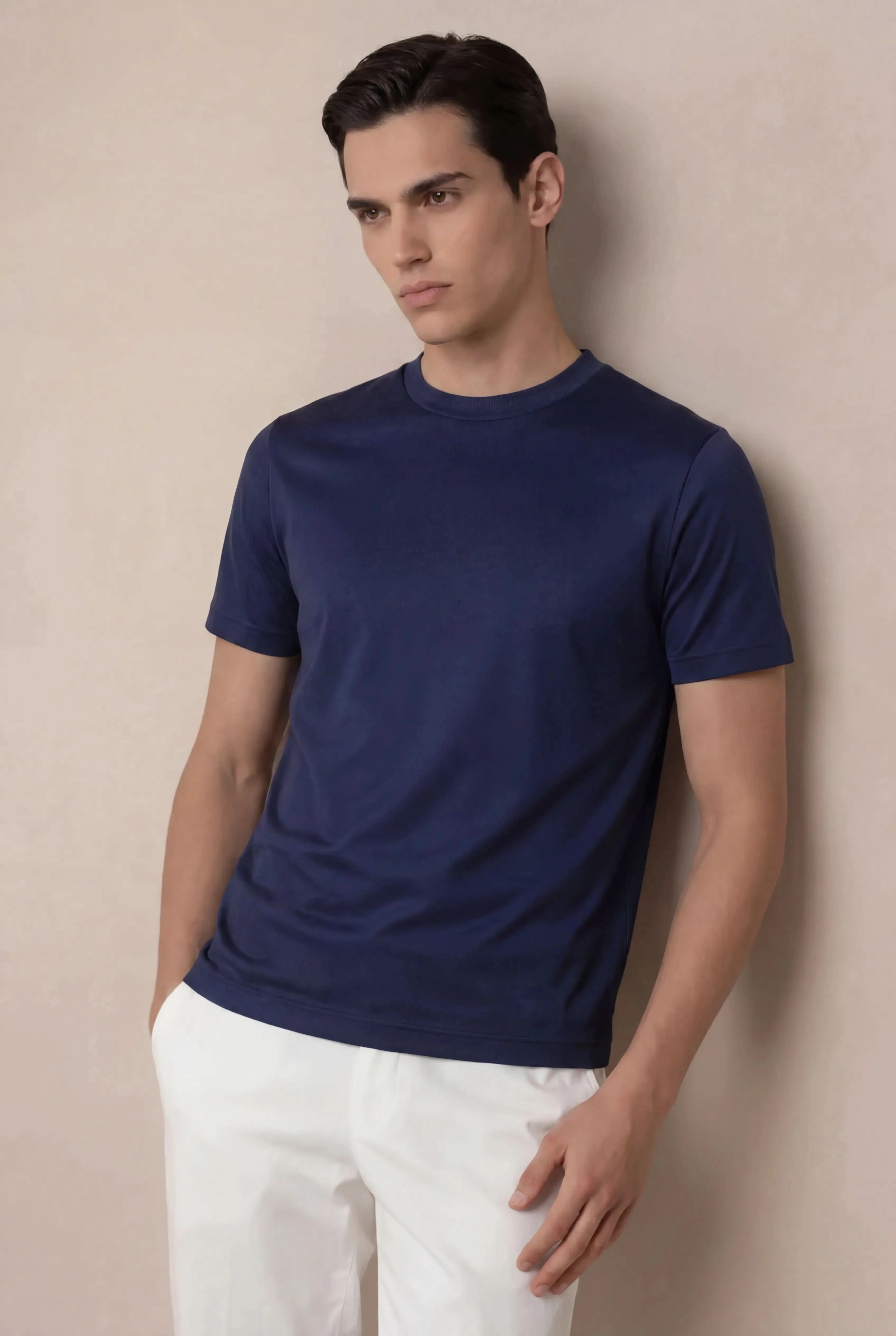 Belvino Cotton Tee Navy