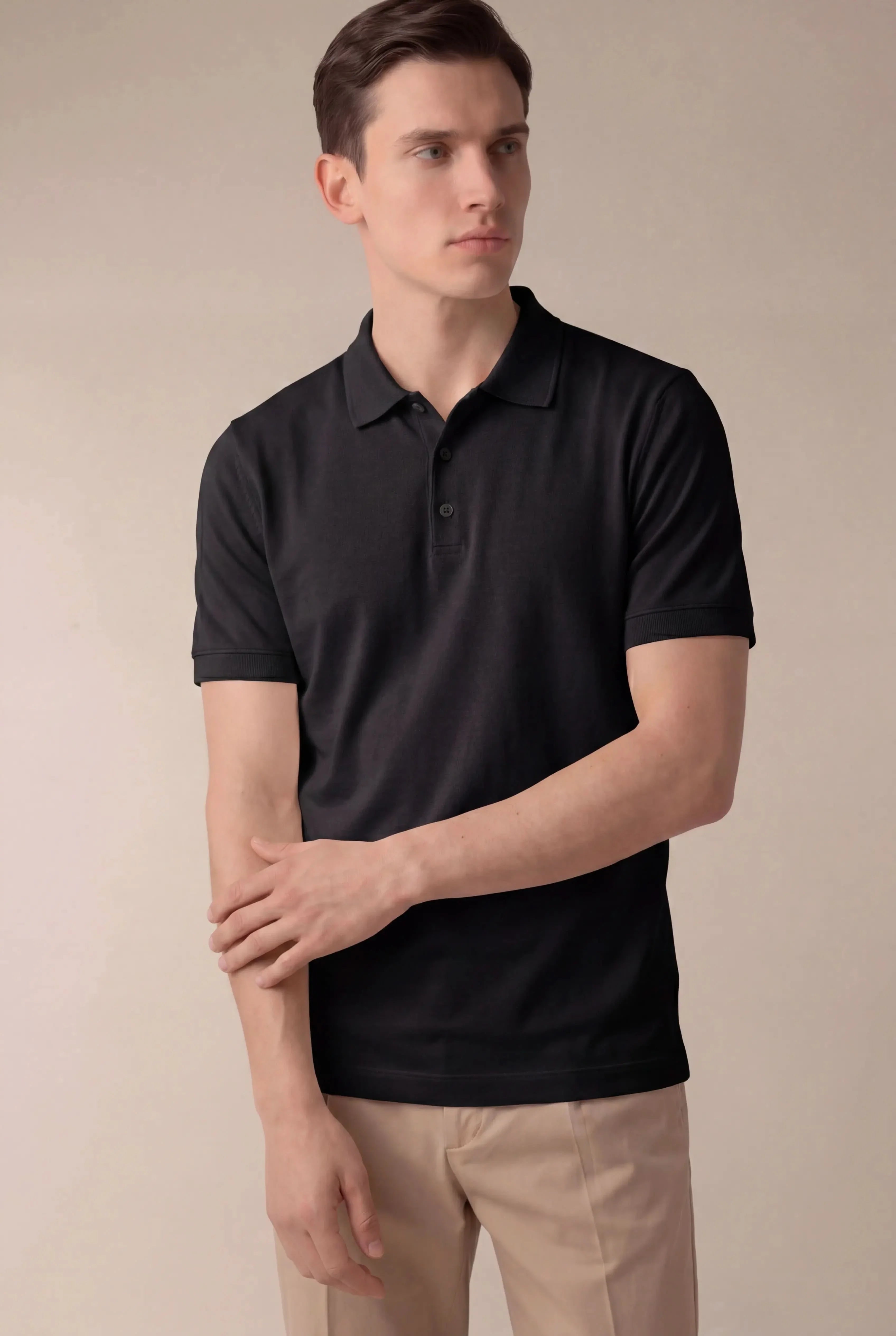 Alvino Cotton Polo Black