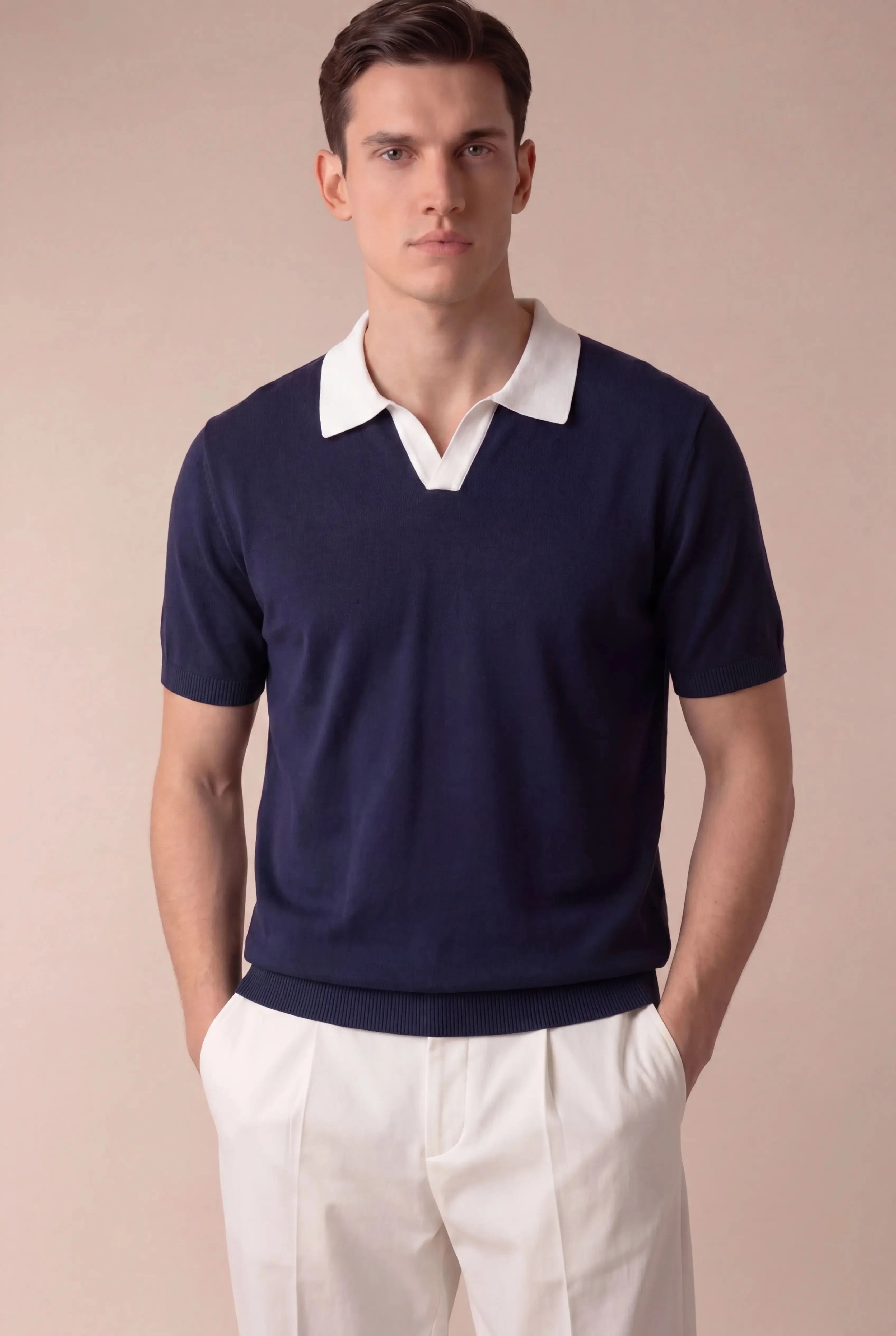 Navaro Knit Polo Navy