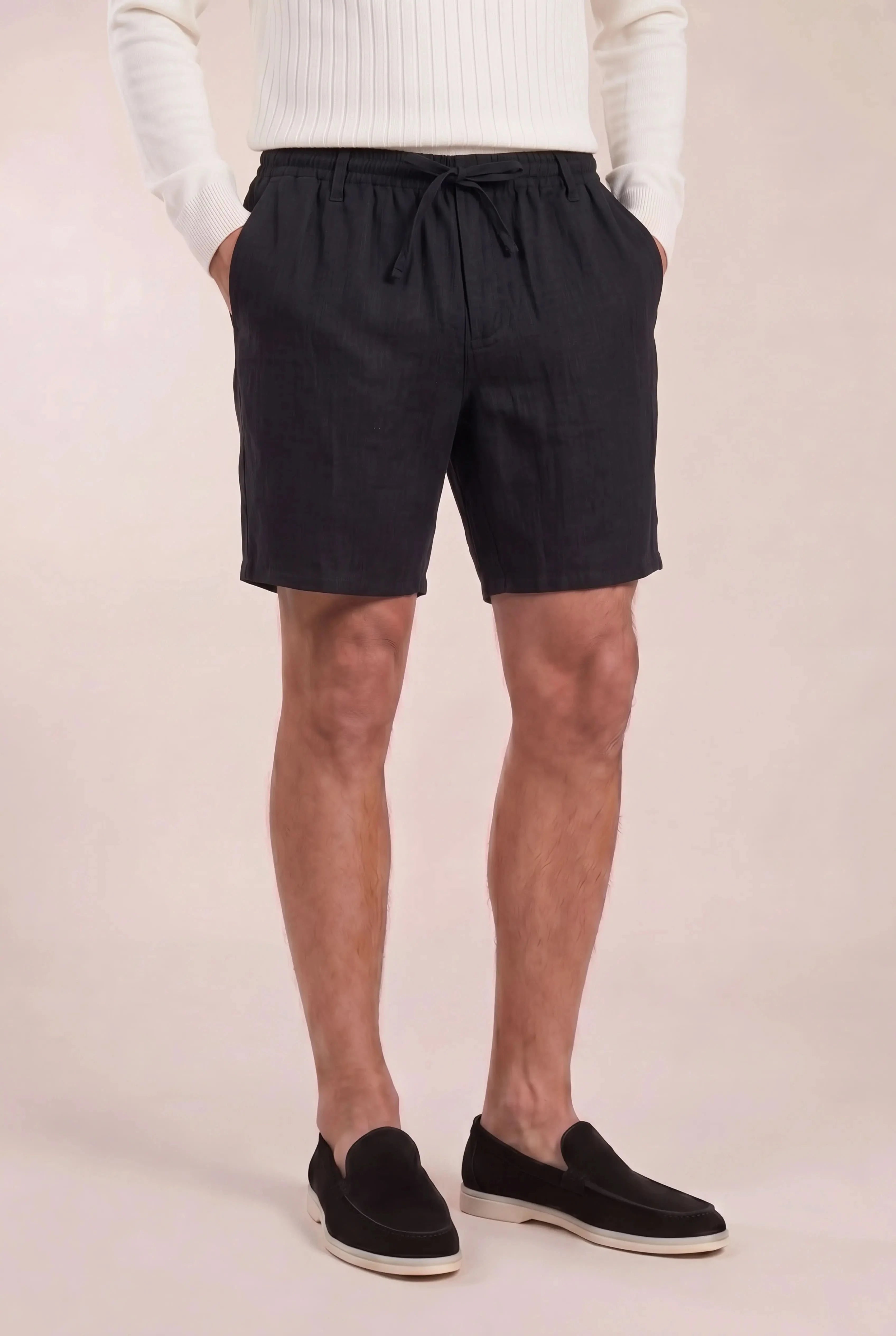 Calvaro Linen Shorts Black