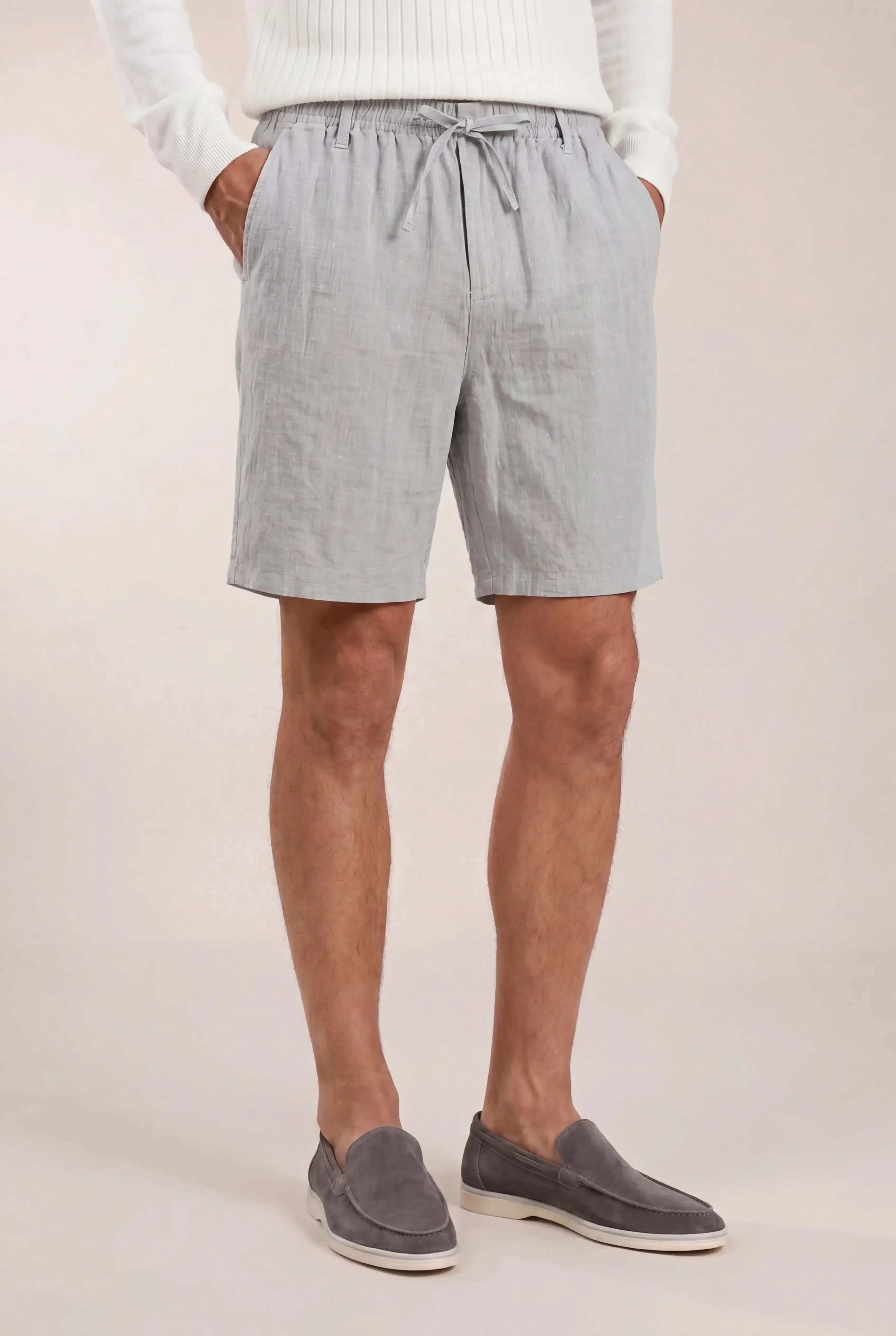 Calvaro Linen Shorts Gray