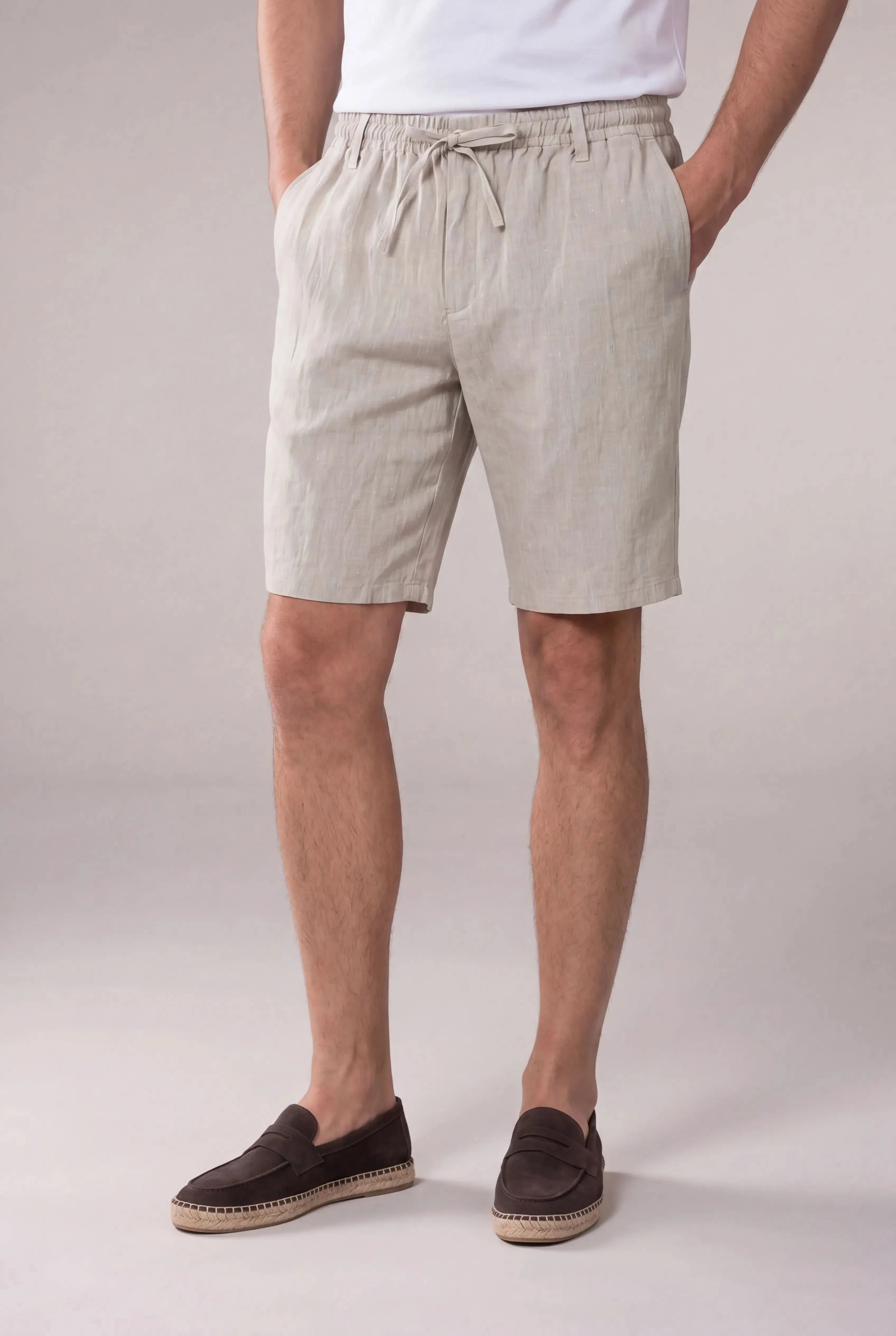 Calvaro Linen Shorts Beige