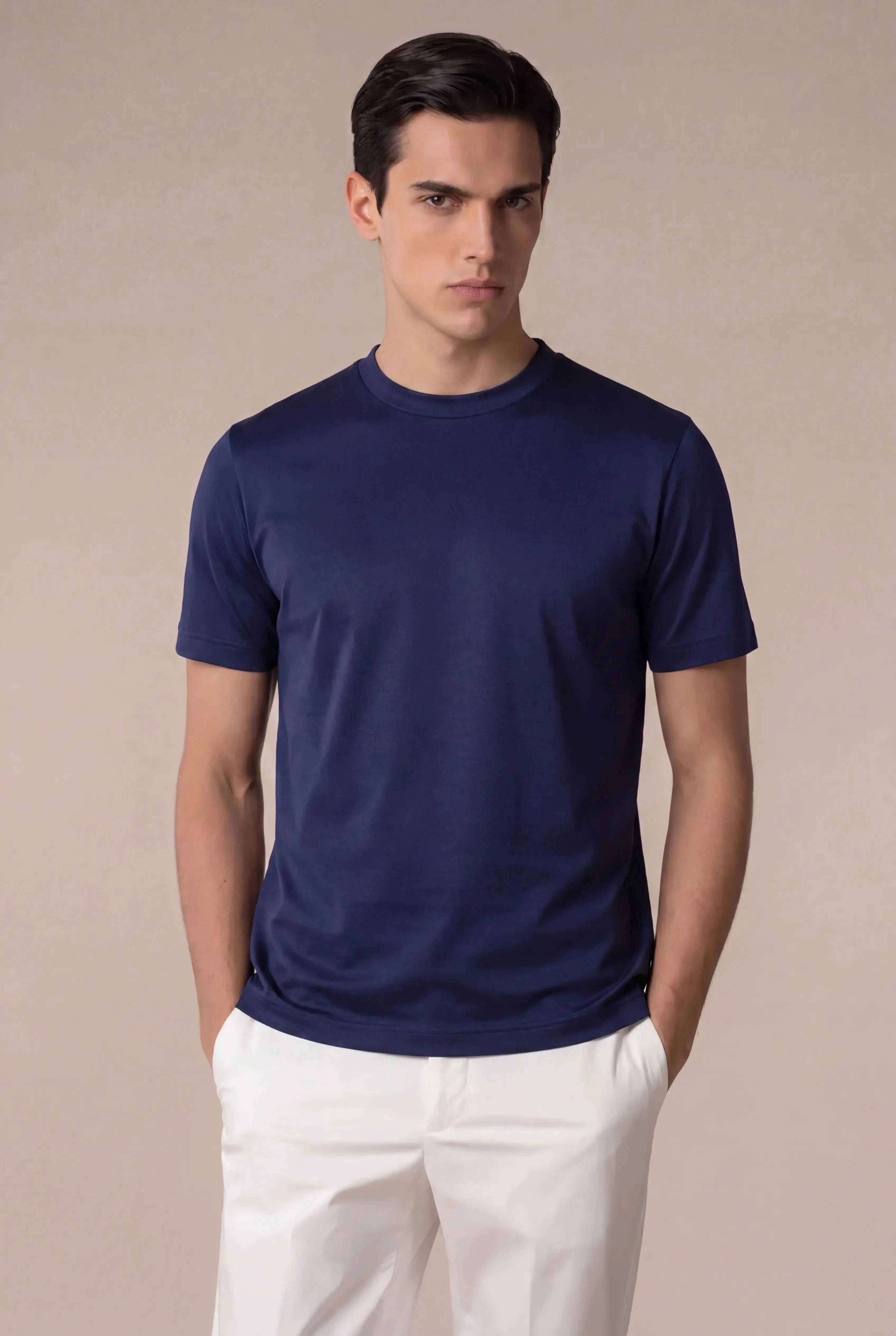 Belvino Cotton Tee Navy