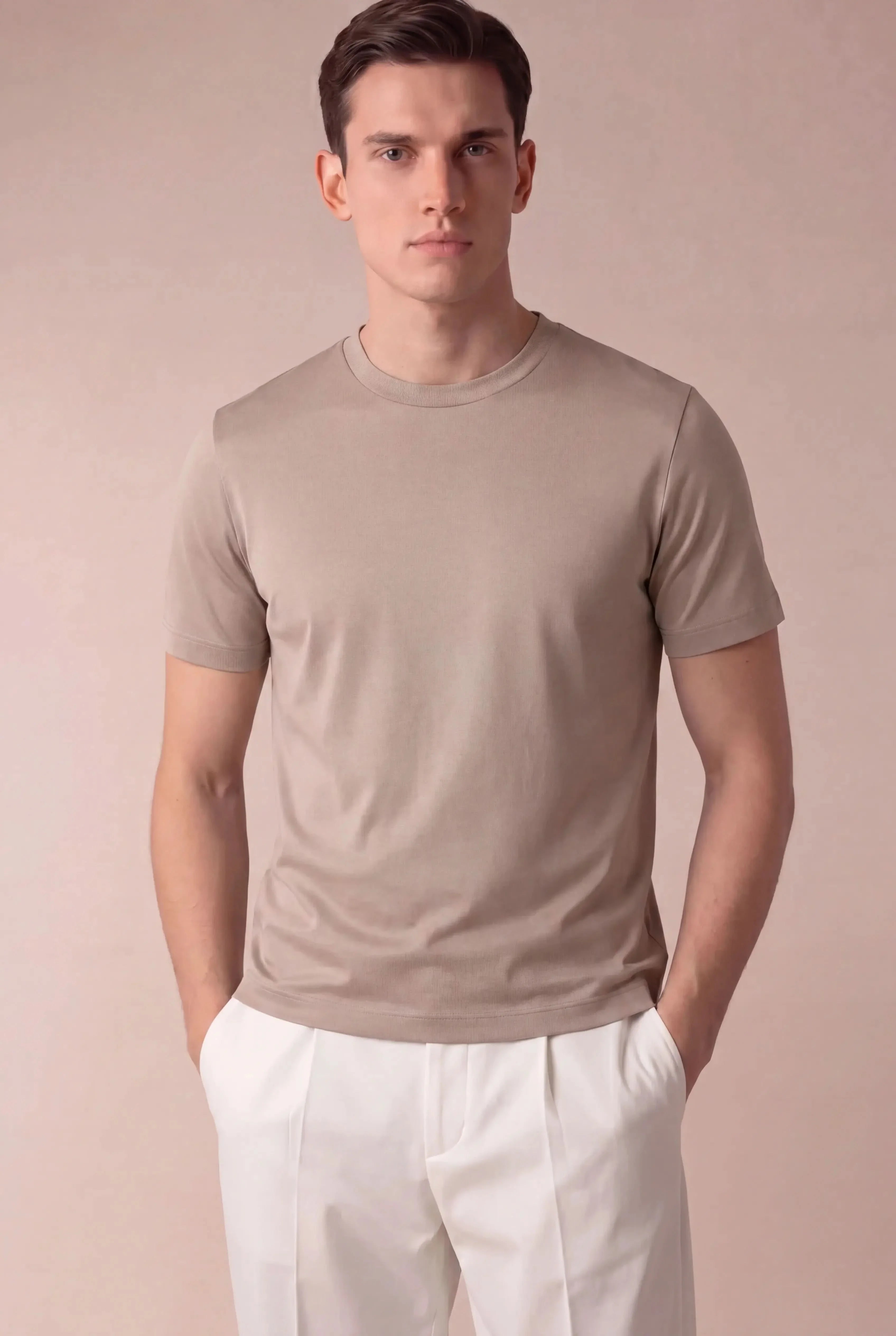 Delvino Cotton Tee Beige