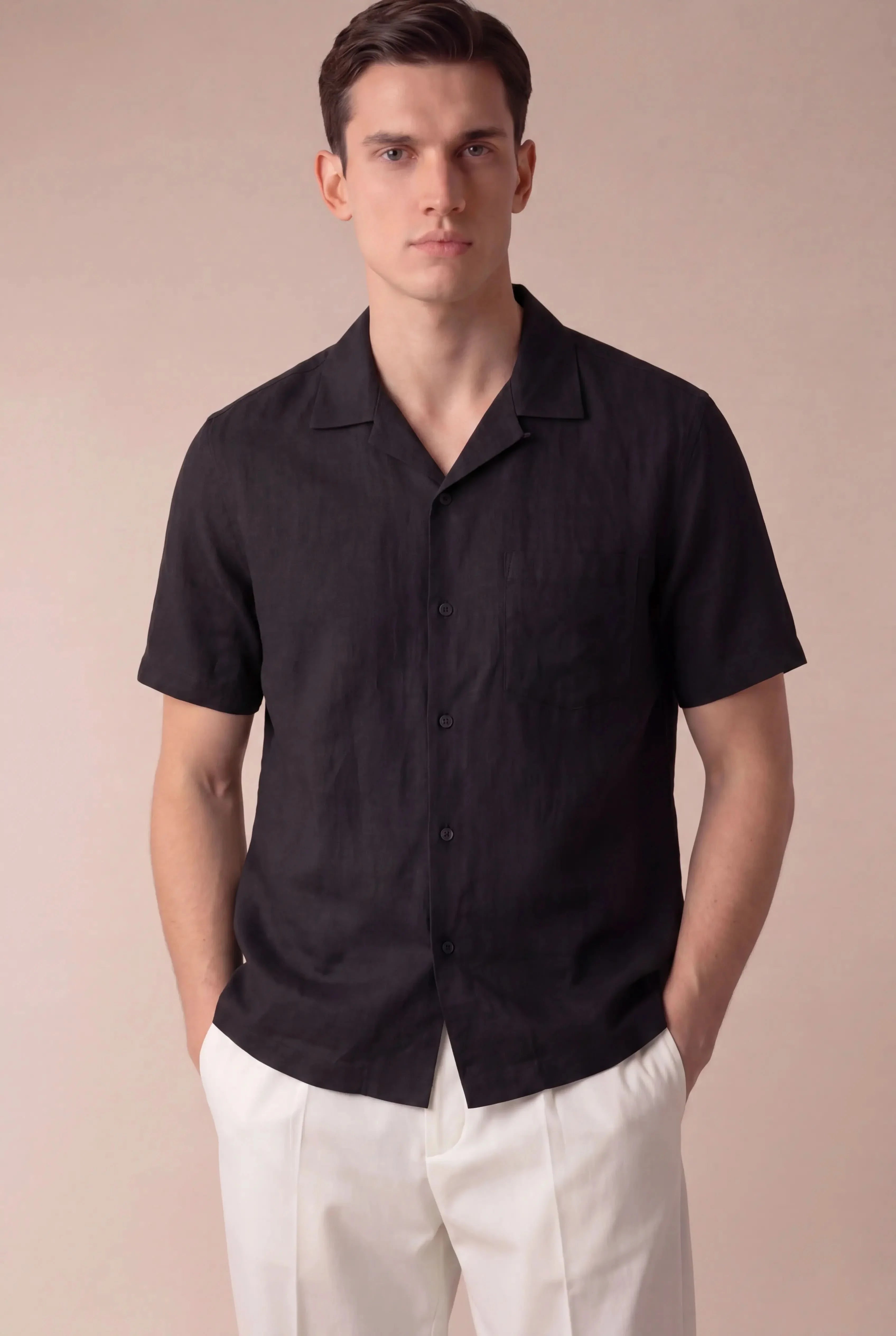 Bianco Linen Shirt Black