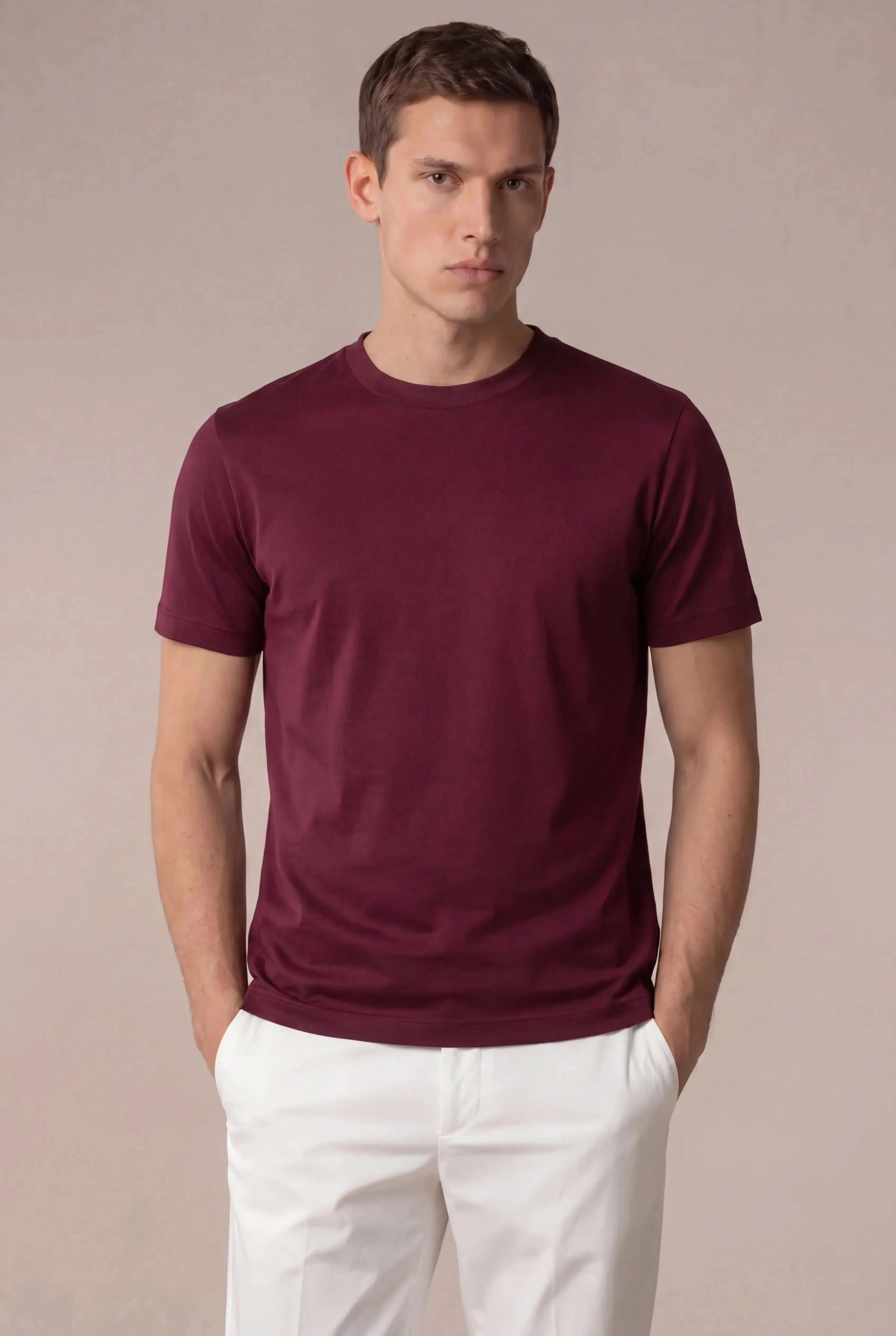 Borgino Cotton Tee Burgundy