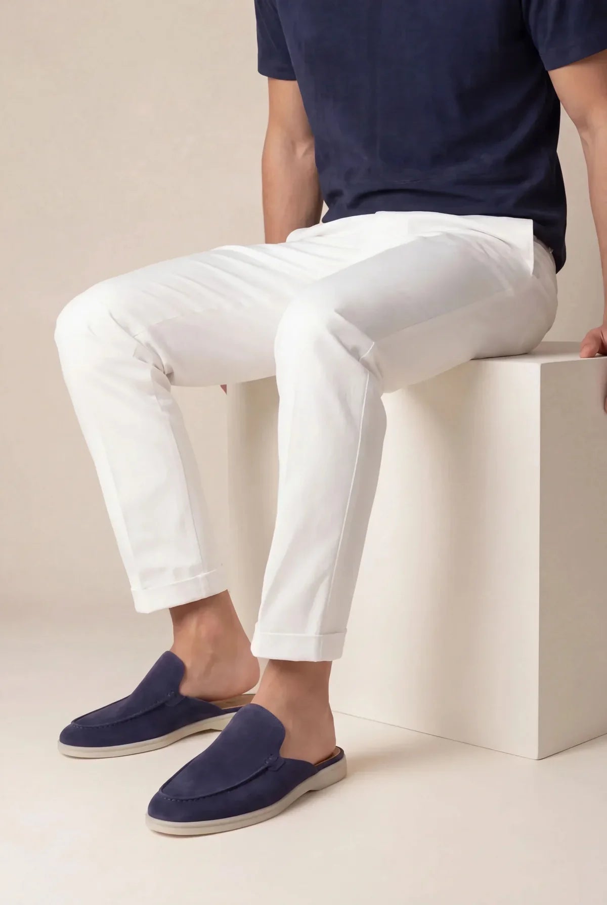 Suède Yacht Mule Navy