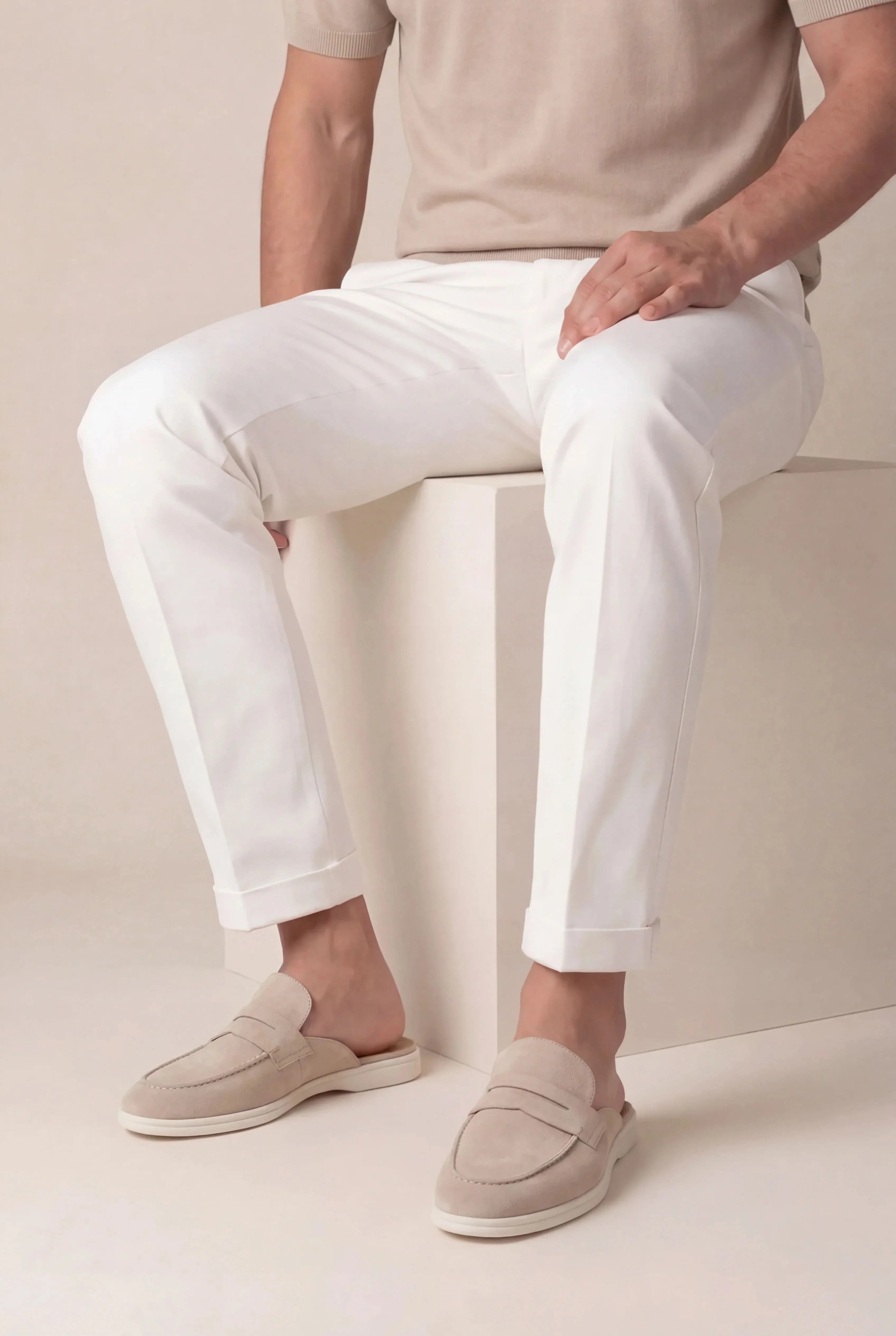 Suède Portside Mule Beige