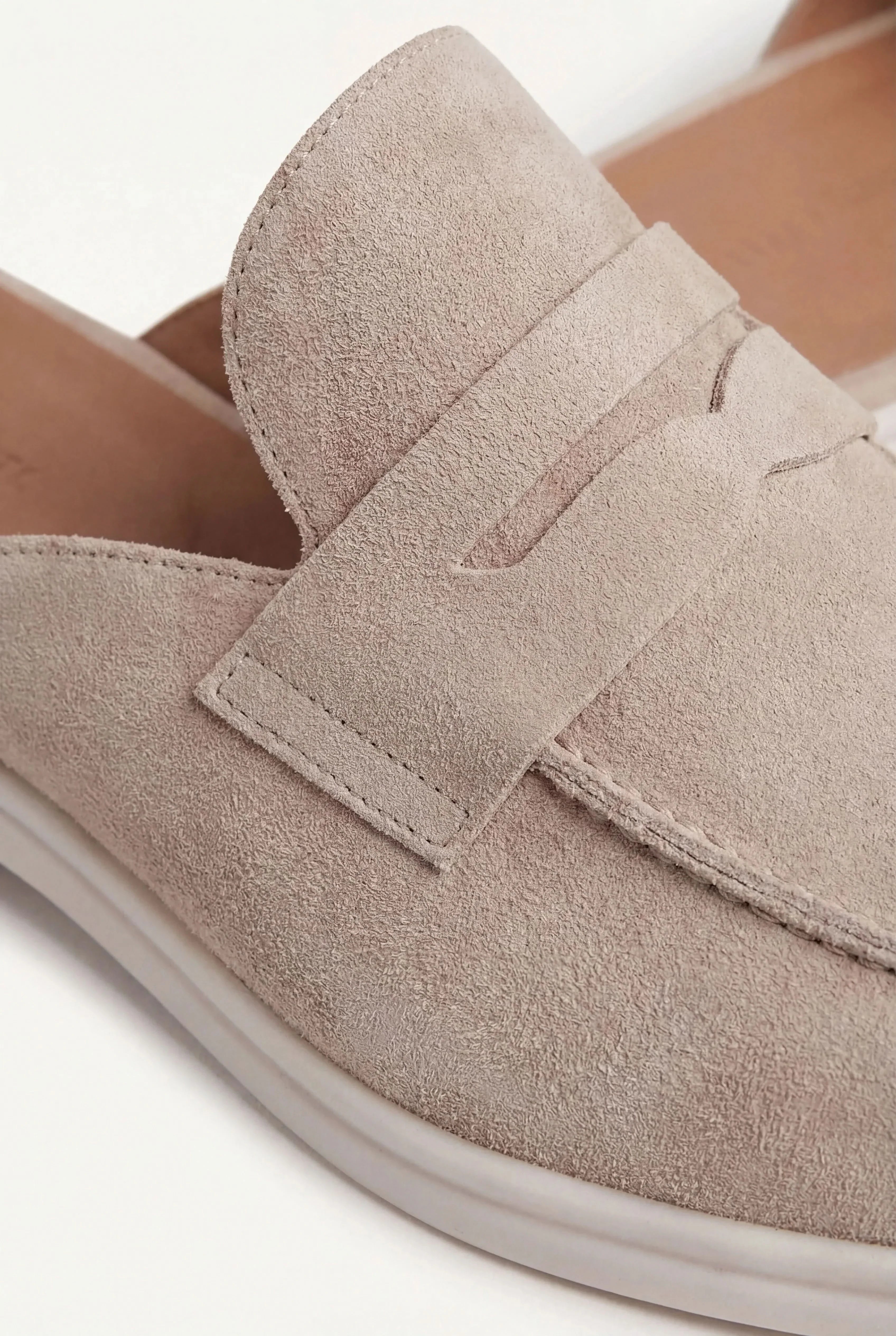 Suède Portside Mule Beige