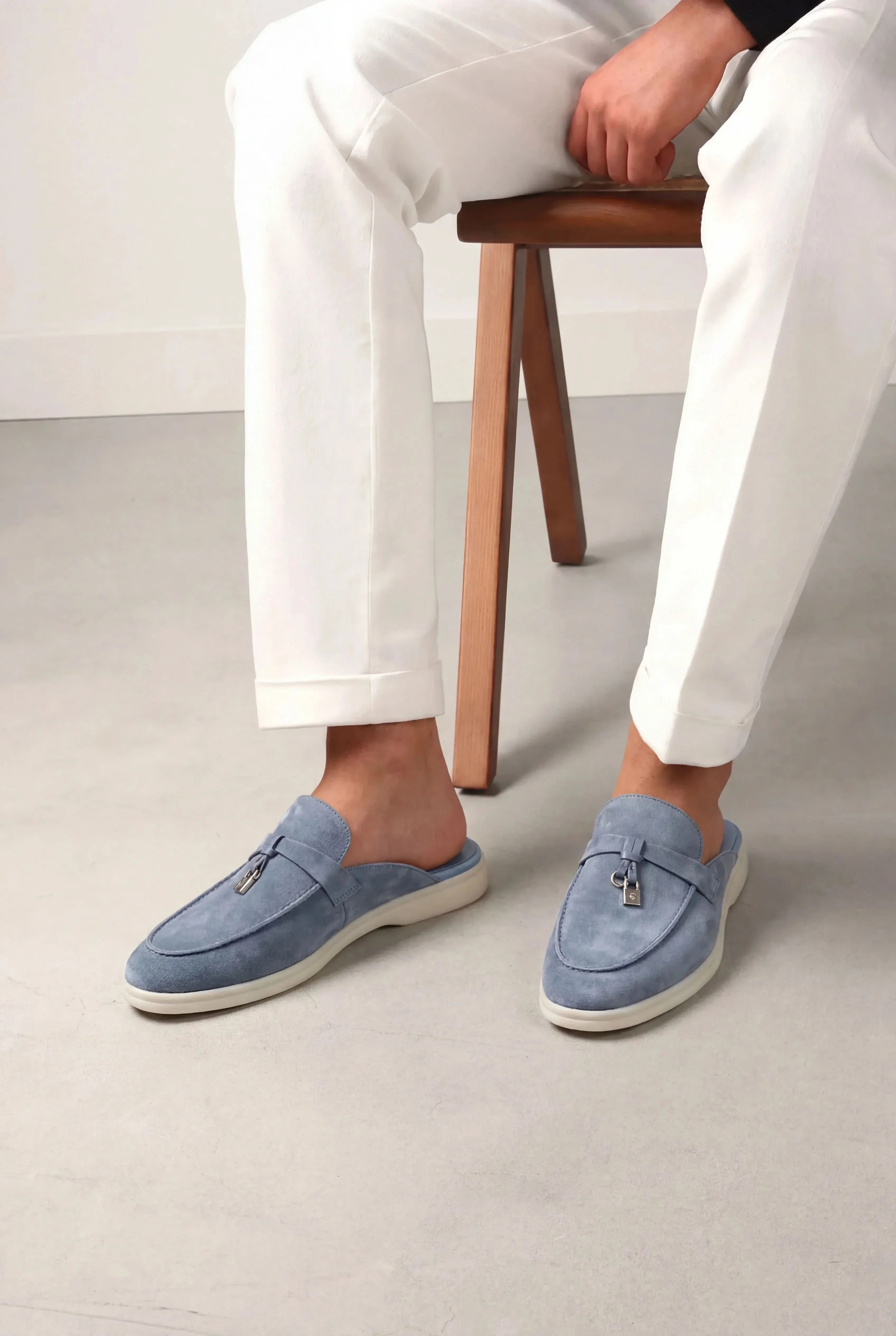 Suède Blue Grey Explorer Mule