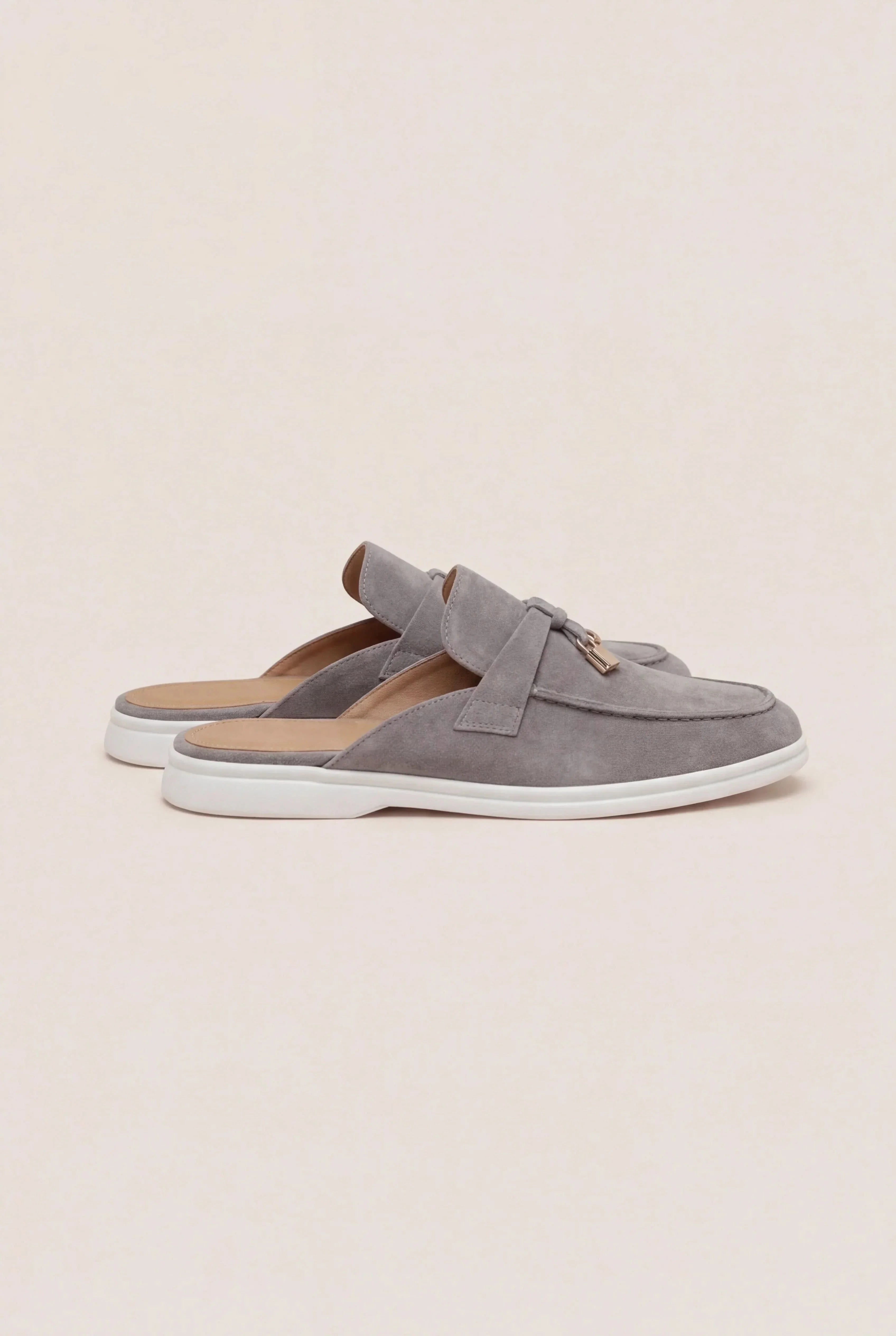 Suède Light Grey Explorer Mule