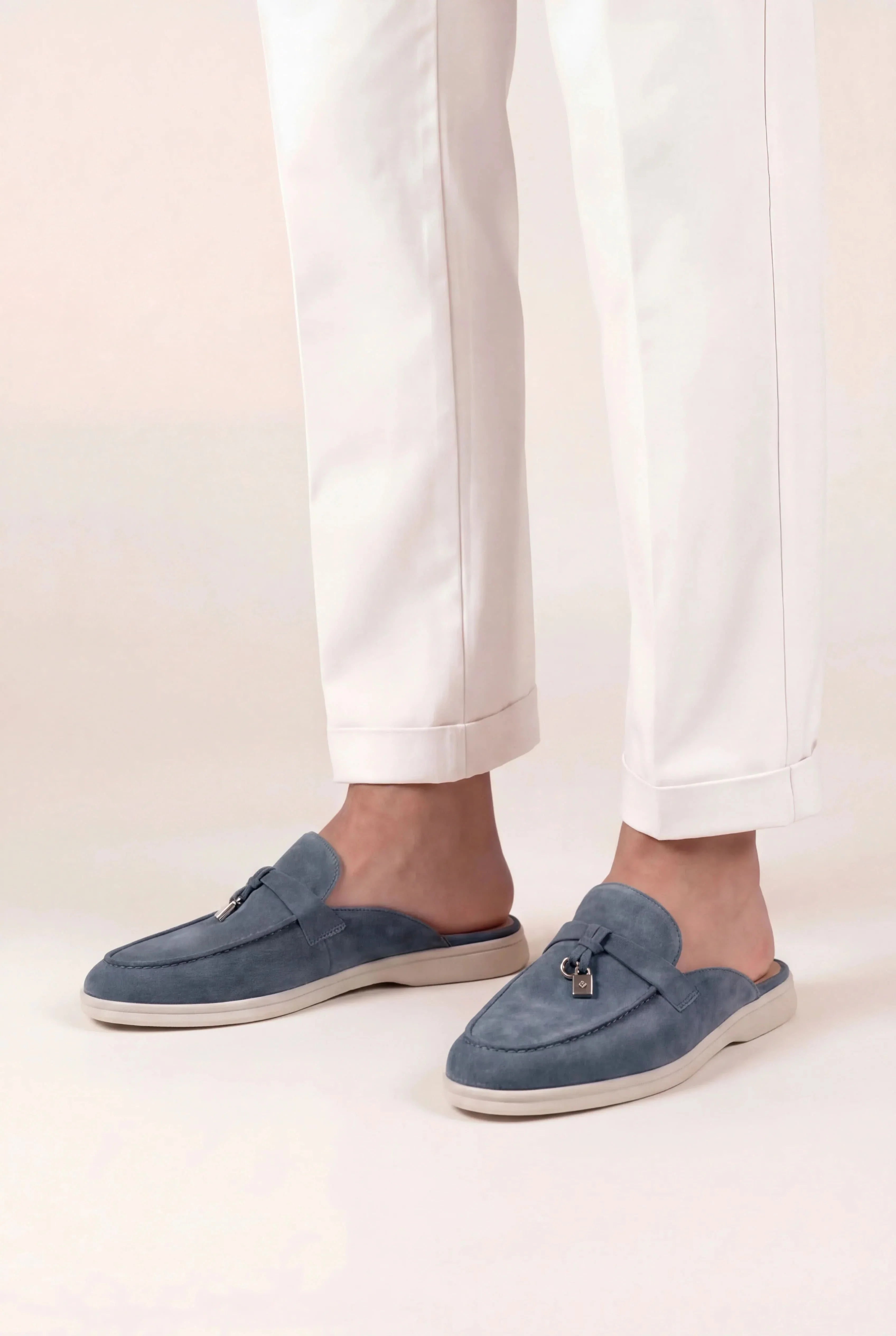 Suède Blue Grey Explorer Mule