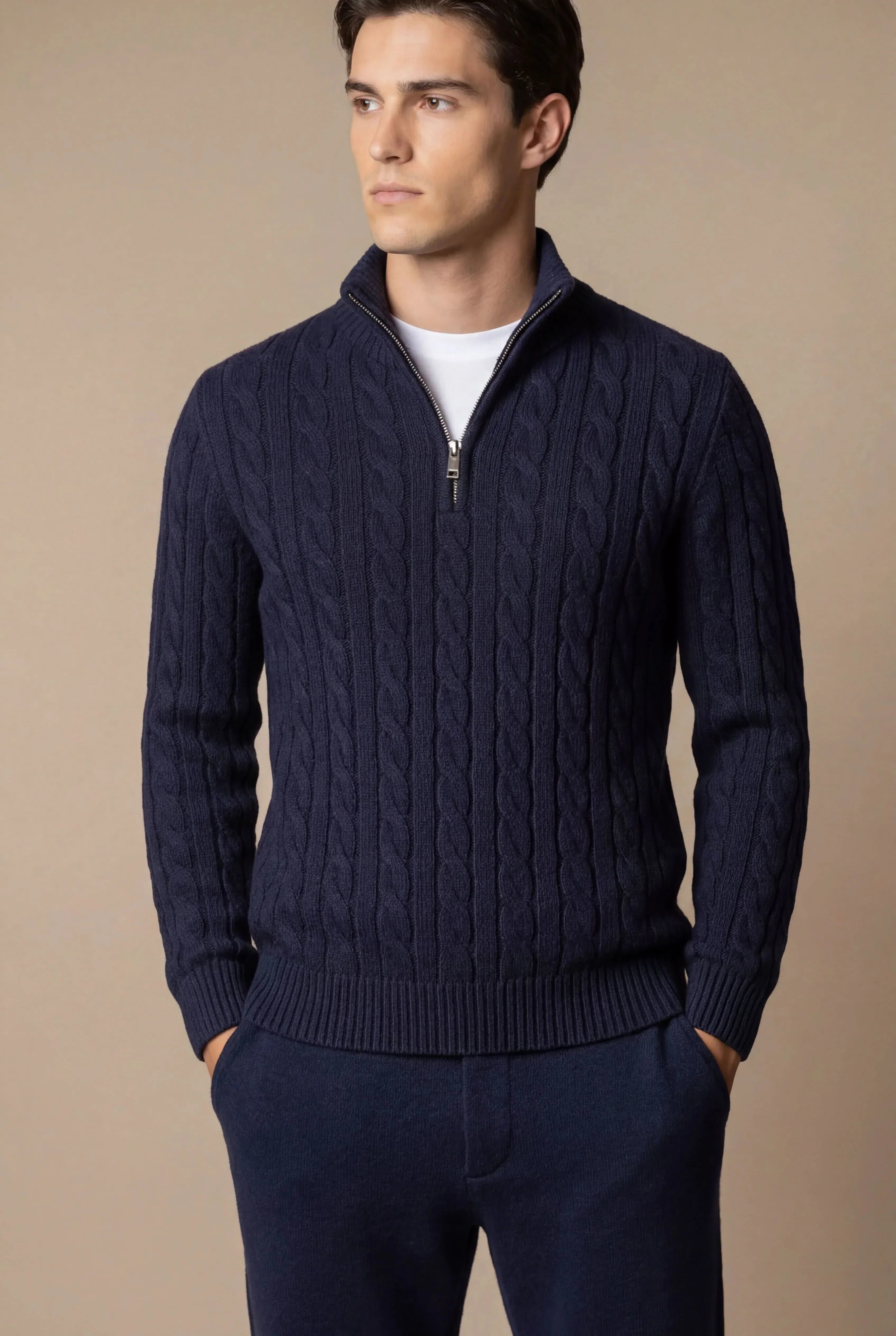 Sero Zip Knit Navy