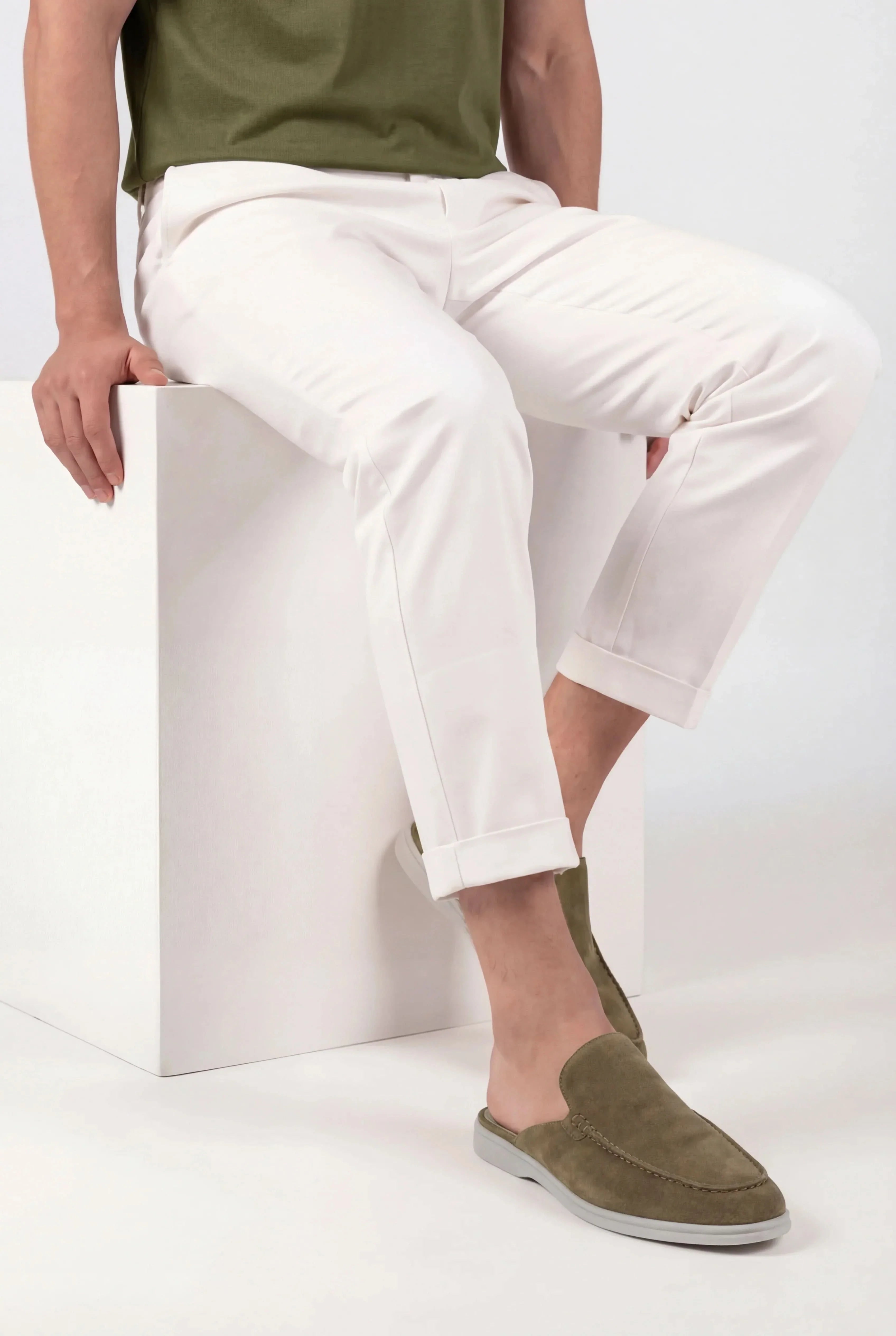 Suède Yacht Mule Olive