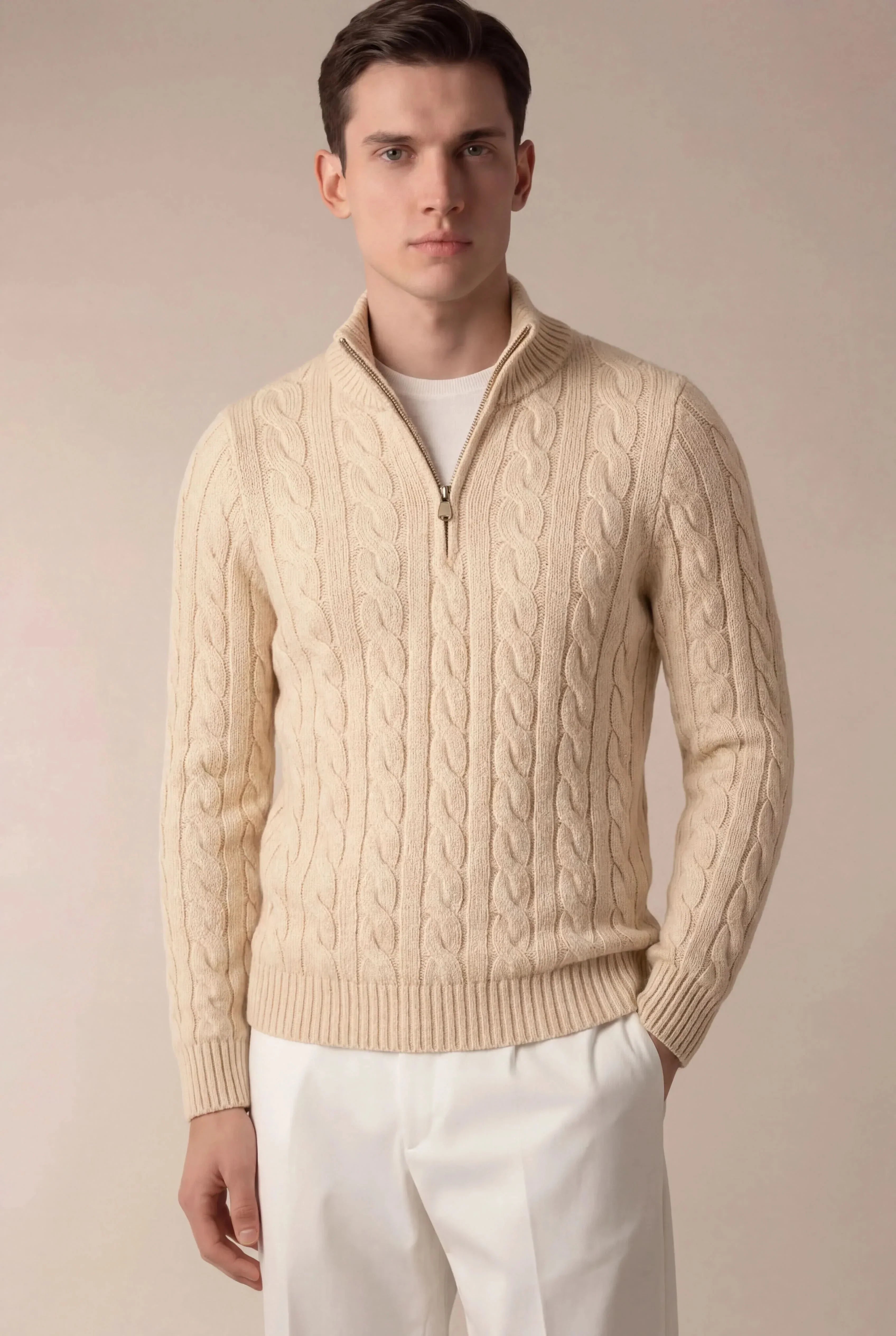 Sero Zip Knit Beige