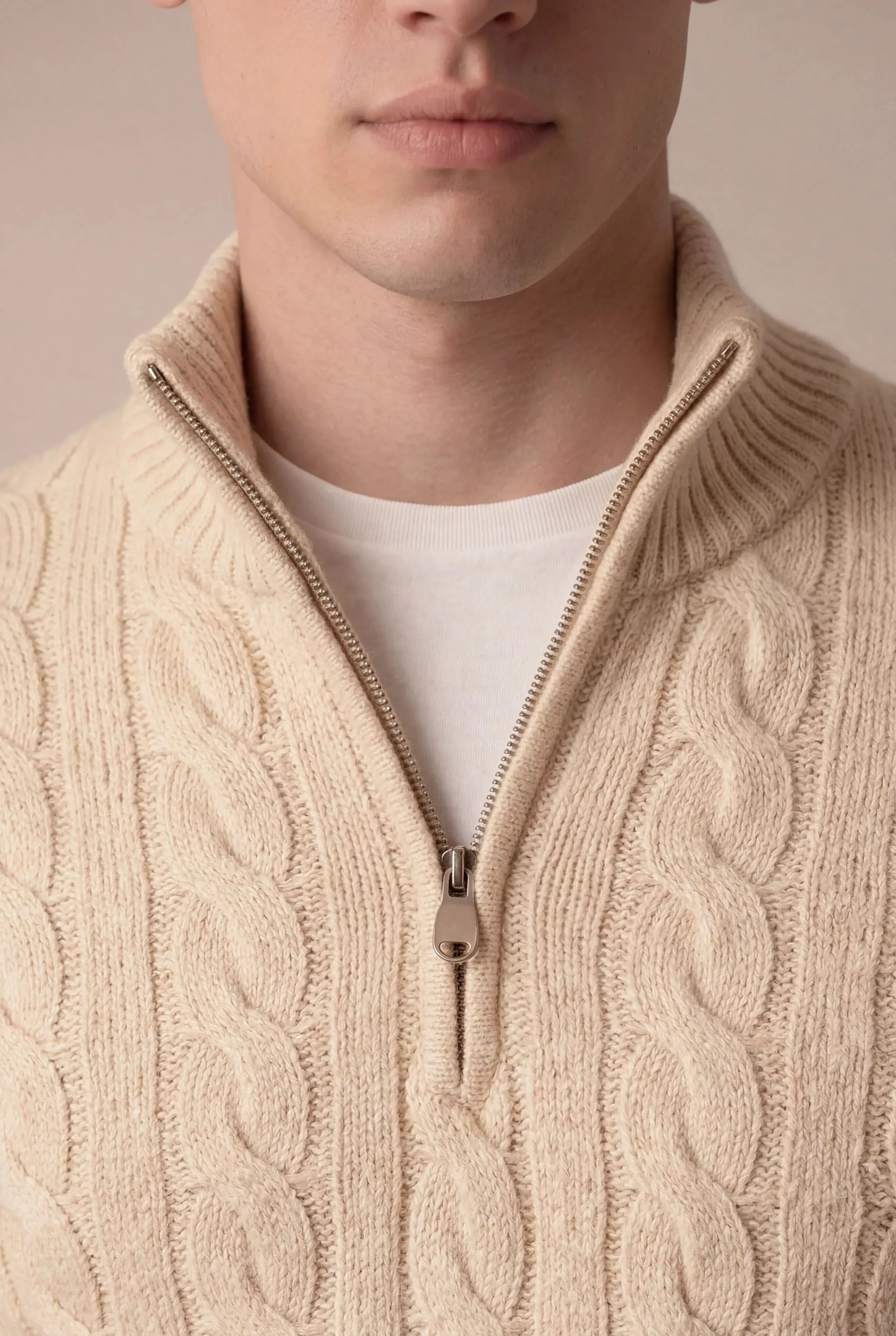 Sero Zip Knit Beige