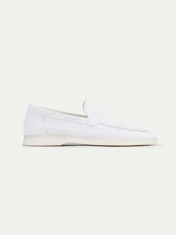 Classic Suède Loafer Pearl White
