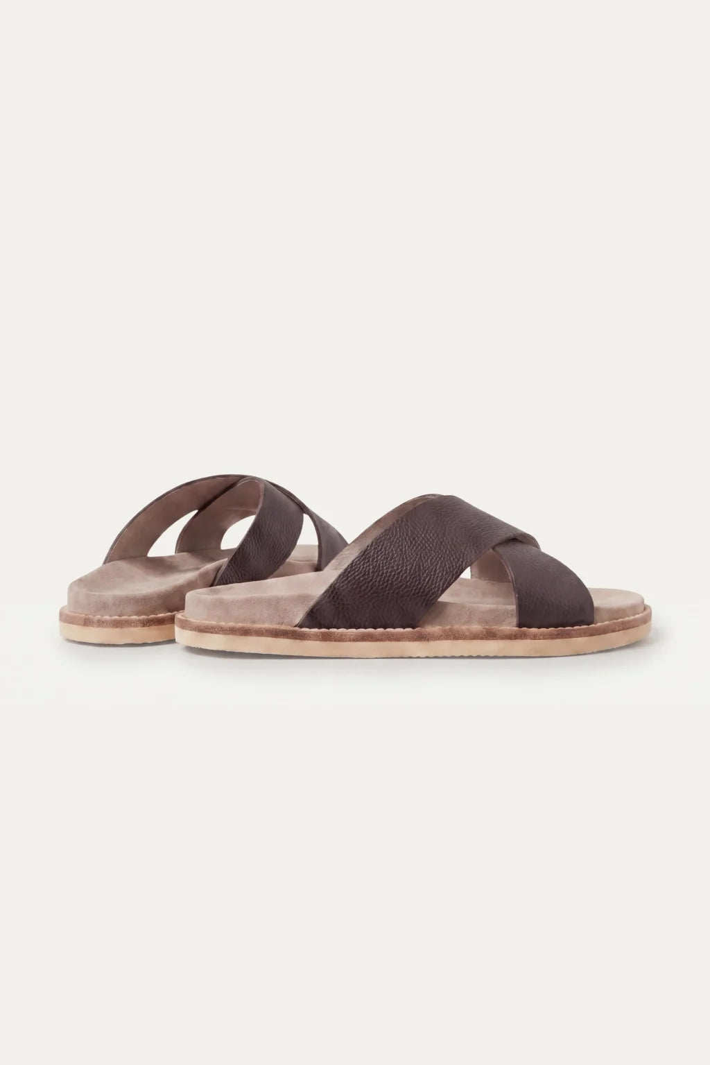 Brescaro Suède Cross Slide Dark Brown