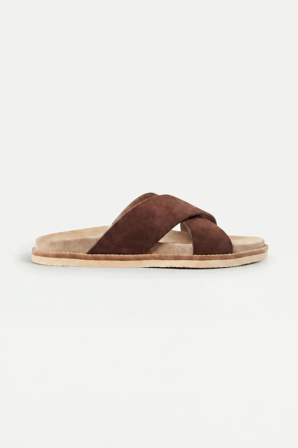 Brescaro Suède Cross Slide Chestnut