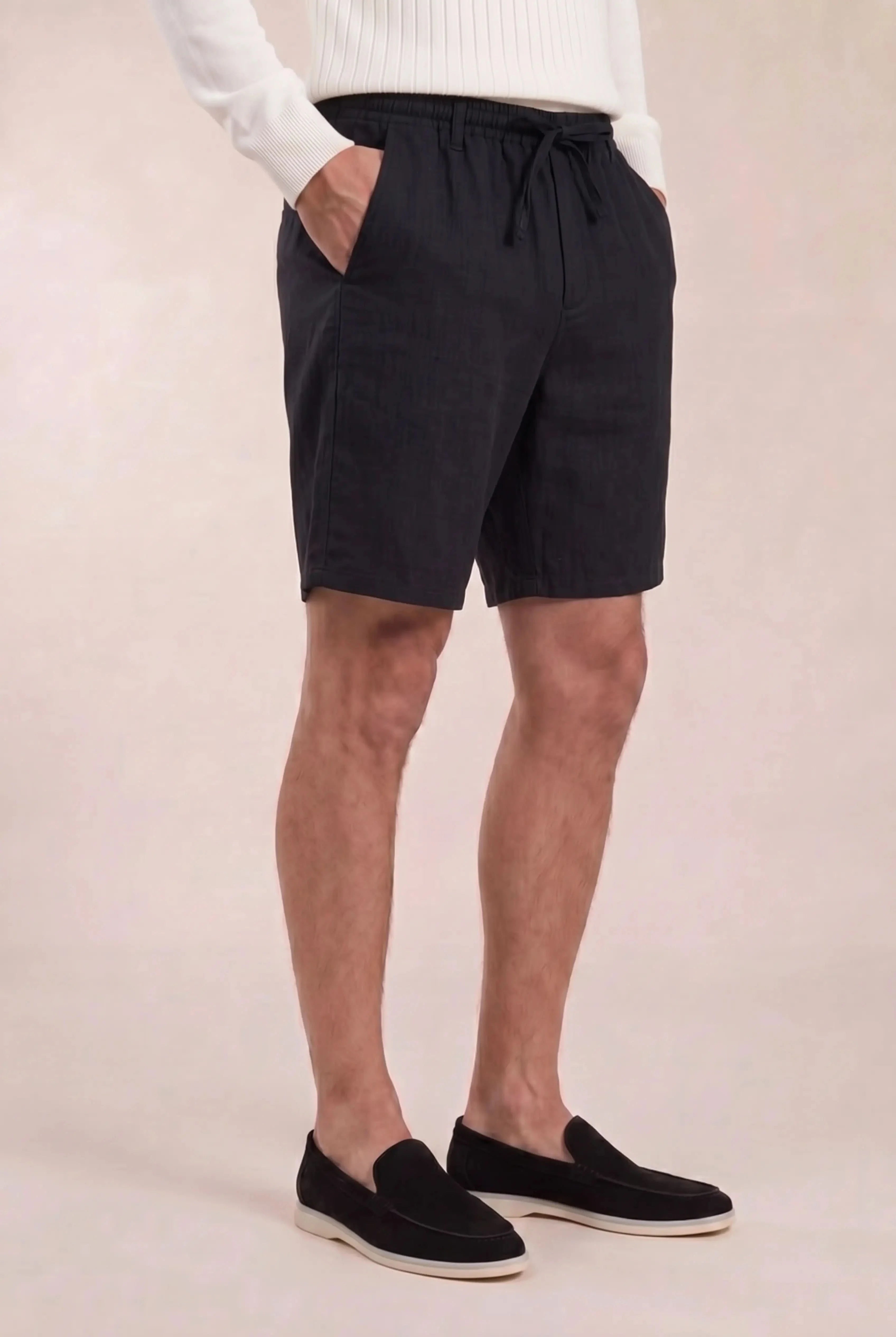 Calvaro Linen Shorts Black