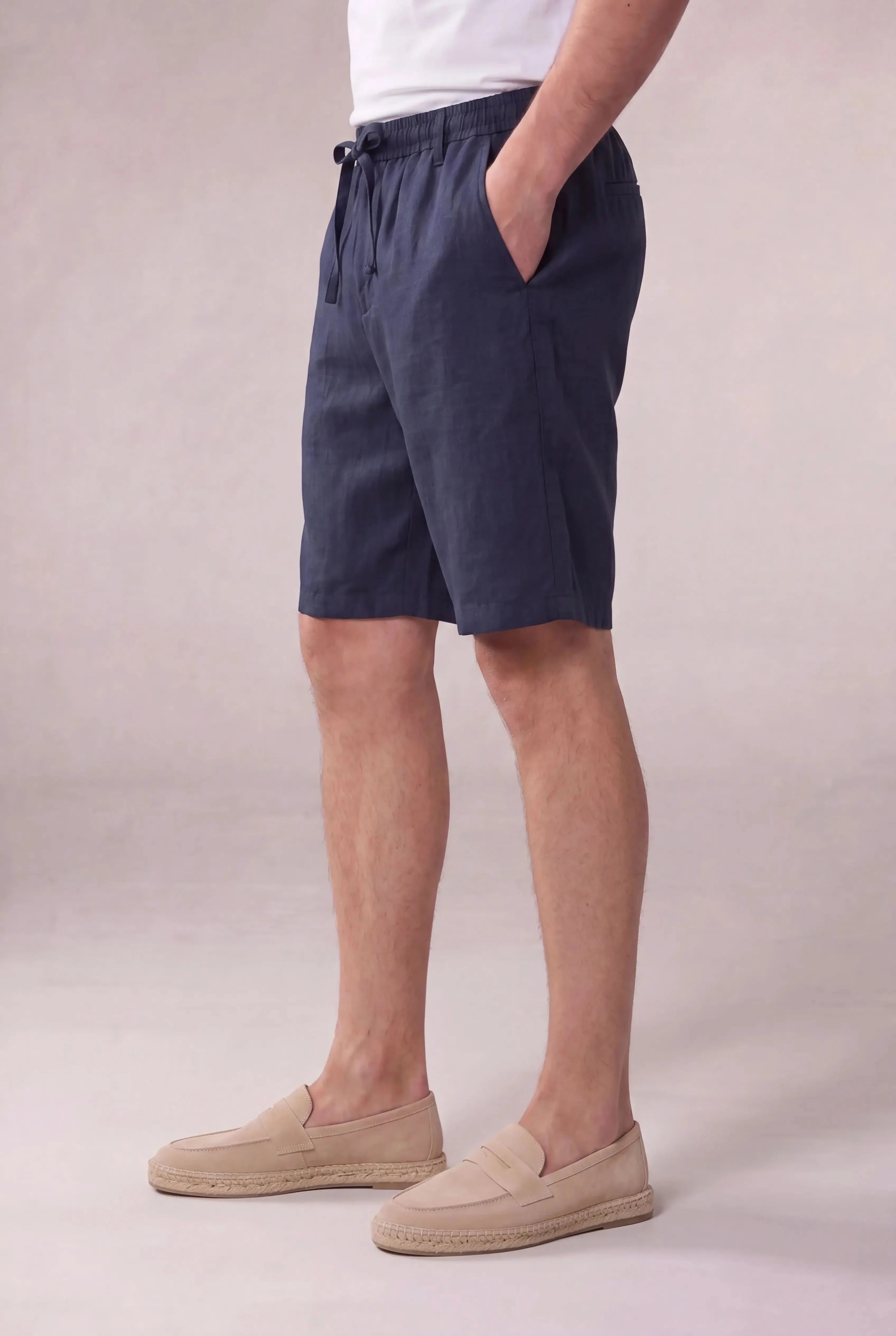 Calvaro Linen Shorts Blue